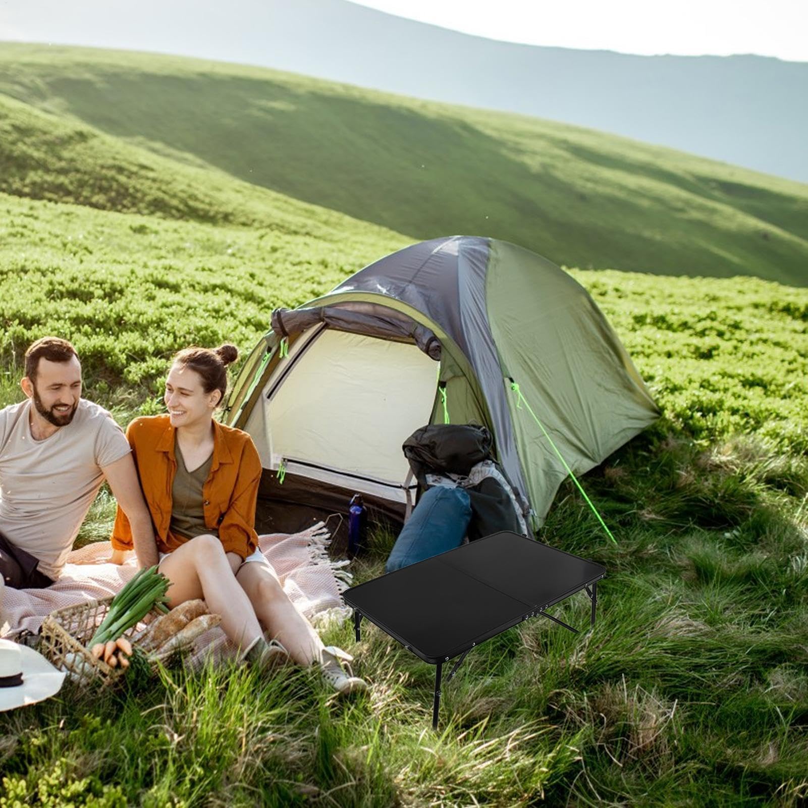 Tavolo da campeggio compatto da esterno, tavolino da campeggio - Tavolo da | spiaggia portatile pieghevole,Tavolo da campeggio Tavoli da picnic con supporto stabile per un uso versatile all'aperto