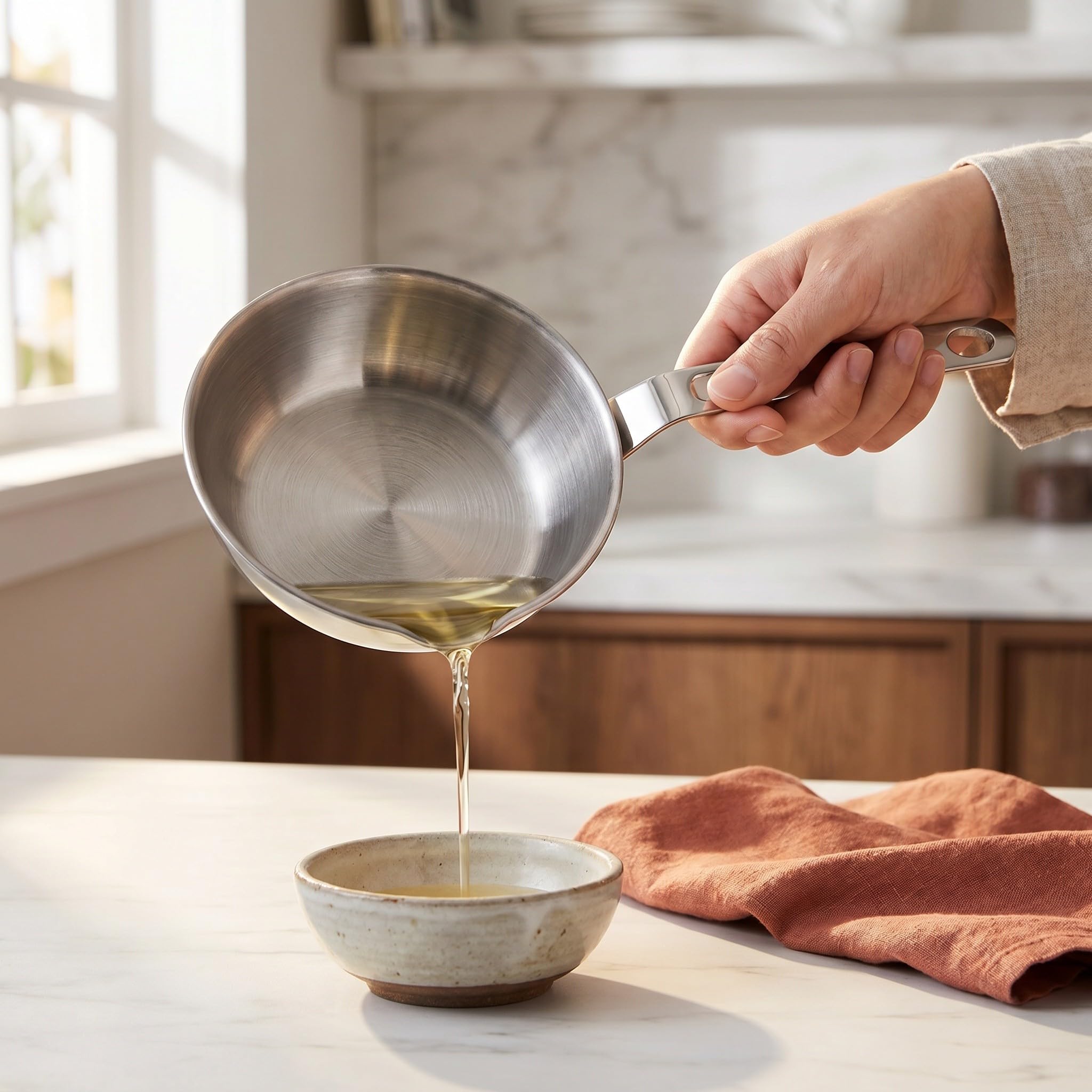 Operitacx Mini-Eierpfanne – 10,4 cm (4,1 Zoll) Mini-Saucentopf aus Edelstahl – Kleiner Topf zum Omelettbraten mit Ausgießer für die Küche zu Hause und das Restaurant