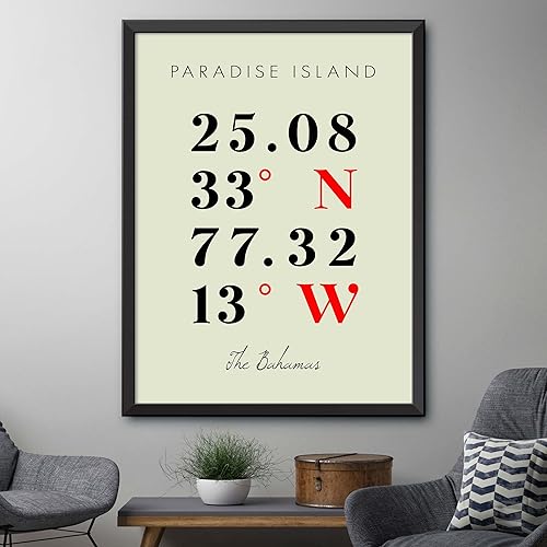 Miniatura 4 de Mapa de Paradise Island, Las Bahamas, Coordenadas Multilínea de Colores (36x48)