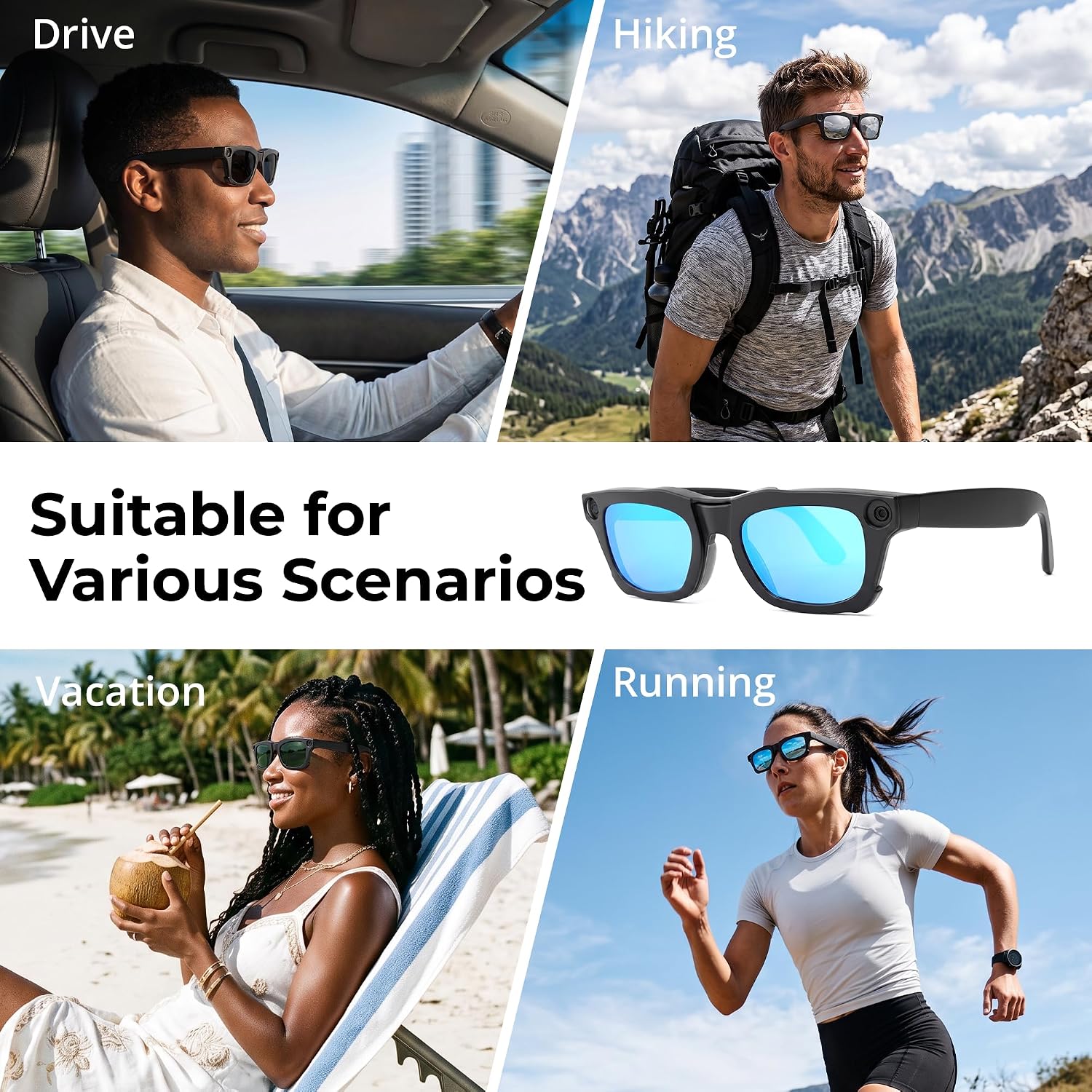 Polarized Clip for Ray-Ban Meta Blayzer RW7001 Smart Glasses (Black+Blue) image 5