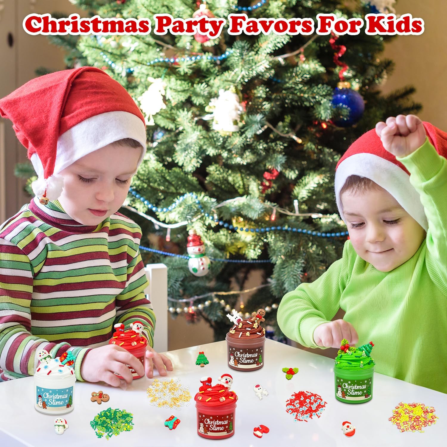Christmas Party Favors Giveaways for Kids 12 Pack, Holiday Slime W/Charms Toys Gifts for Boys Girls, Xmas Stocking Goodie Bag Stuffers Fillers, Classroom Non Candy Treats Prizes Trinkets for Teens
