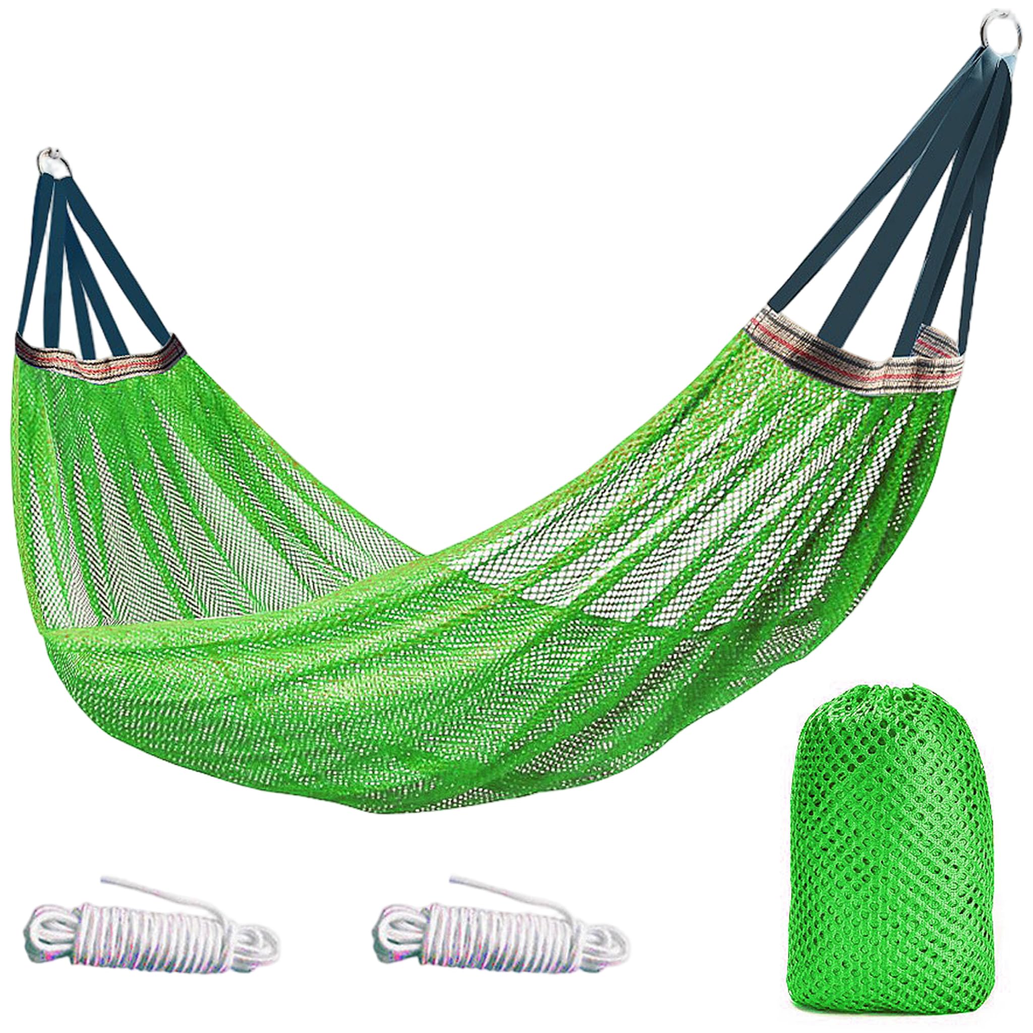 Camping Hammock Lightweight Portable, Anti-roll Breathable Mesh Outdoor Hammock With Tree Straps & Carry Bag, Green (102.36x51.18in), Camping Lightweight Portable