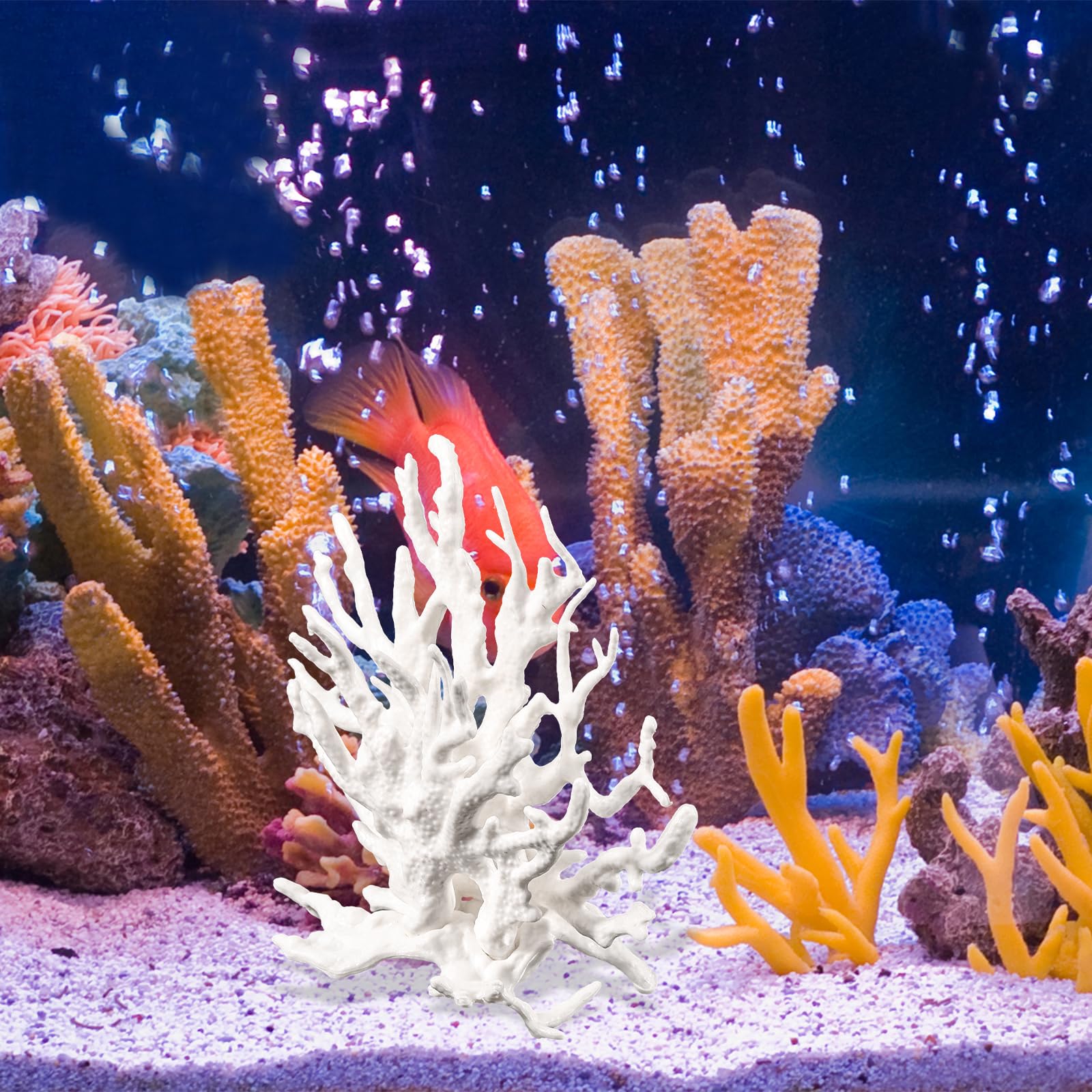 Decorazione per acquario corallo artificiale con gamberetti pianta acquario accessorio paesaggistica