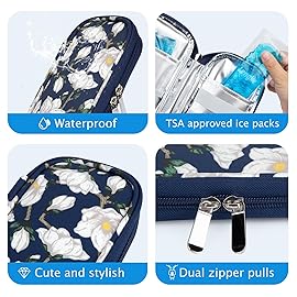 YOUSHARES Insulin Cooler Travel Case TSA Approved Medication Diabetic Supplies Cooler for Travel Refrigerated Medicine Organizer Bag with 2 Ice Pack