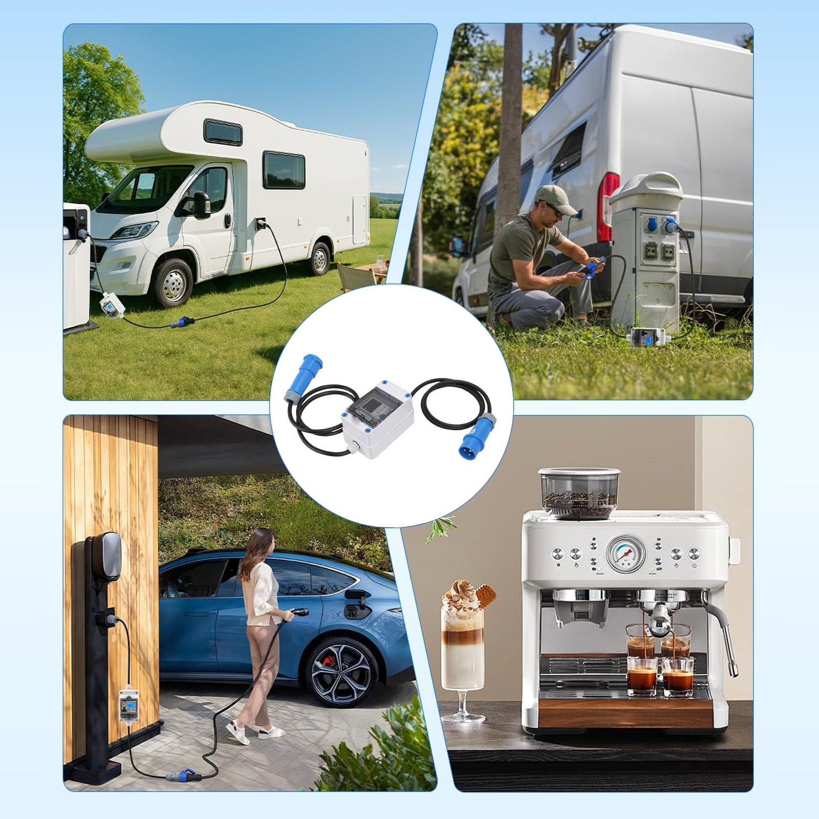 Misuratore di potenza Digitale per la Potenza in Tempo Reale in Design impermeabile IP67, Inseguitore di Energia Esterna per Casa RV