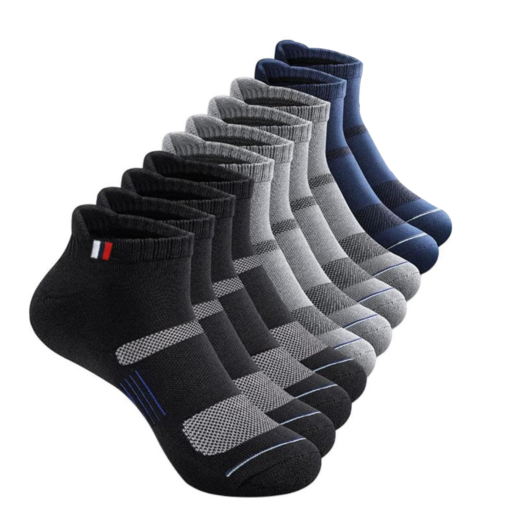 UNAAR Classic Ankle Socks - Versatile Cotton Blend with Moisture-Wicking Design, Ideal for Gym, Sports, and Casual Wear - Pack of 5