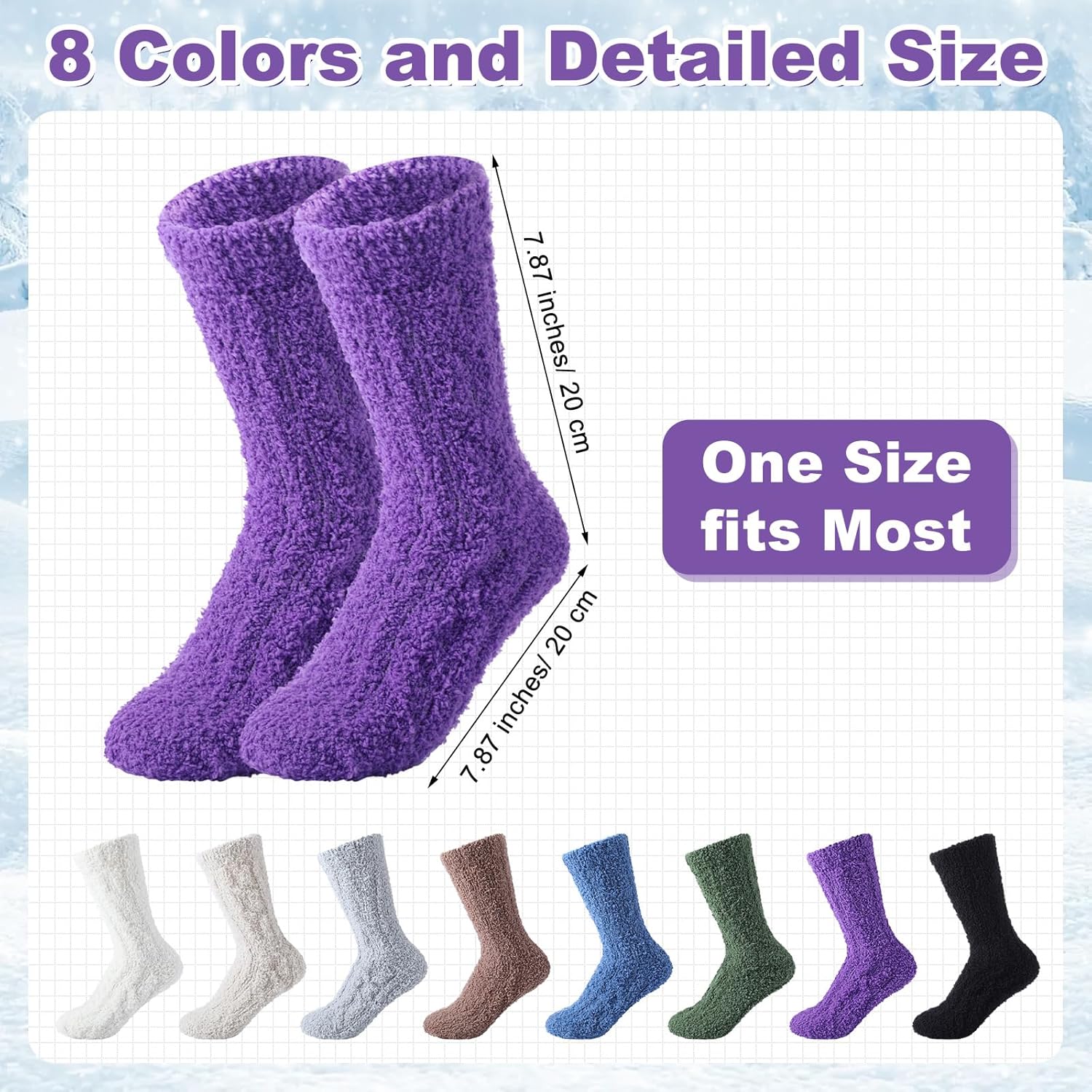 48 Pairs Fuzzy Socks Bulk for Women Winter Warm Soft Fluffy Cozy Sleeping Slipper Socks Unisex Plush Gifts Indoor Home - Image 3