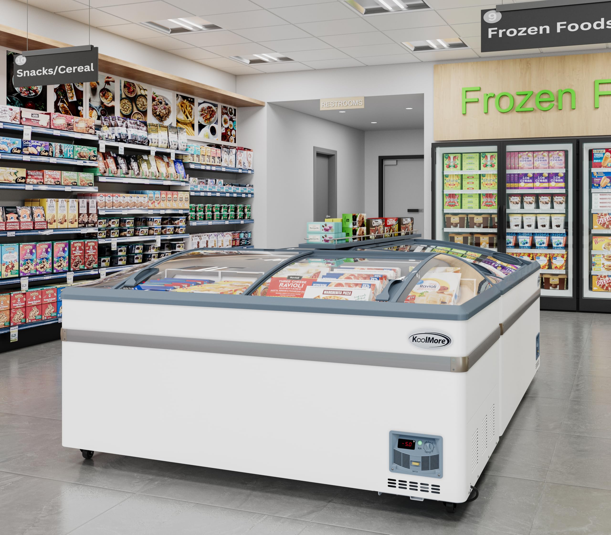 KoolMore 65 Inch Manual Defrost Island Chest Freezer With 16 Cu. Ft. Capacity In White, Etl Listed (Km-Iscf-65md) on Fridge.com - View 2
