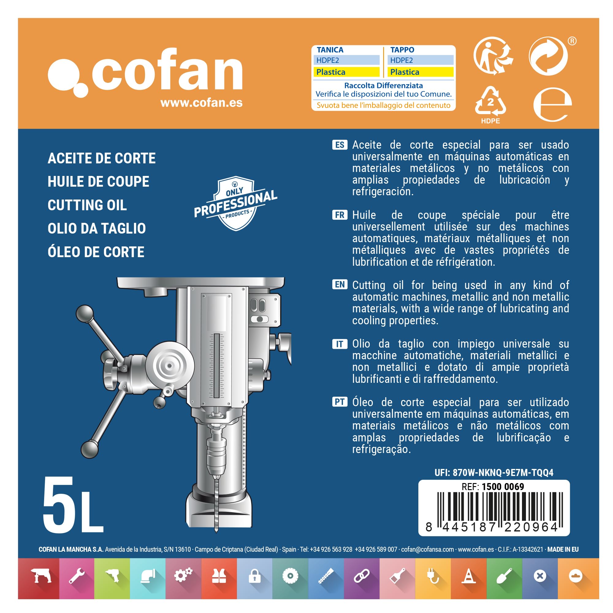 Aceite de Corte I Taladrina I Envase 5 Litros