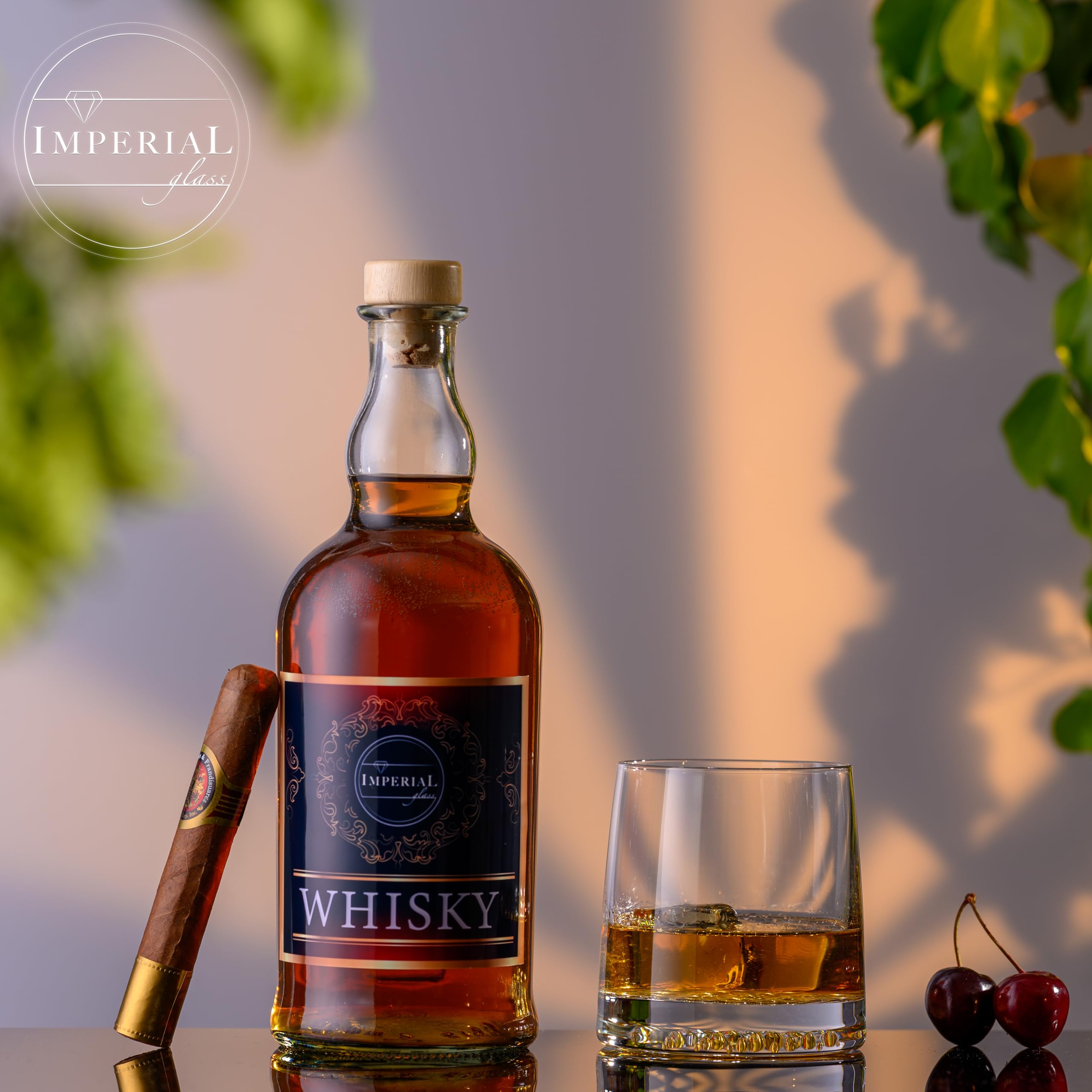 Faro zestaw 6 szklanek do whisky 380 ml szkło kryształowe strukturalne dno zmywarka