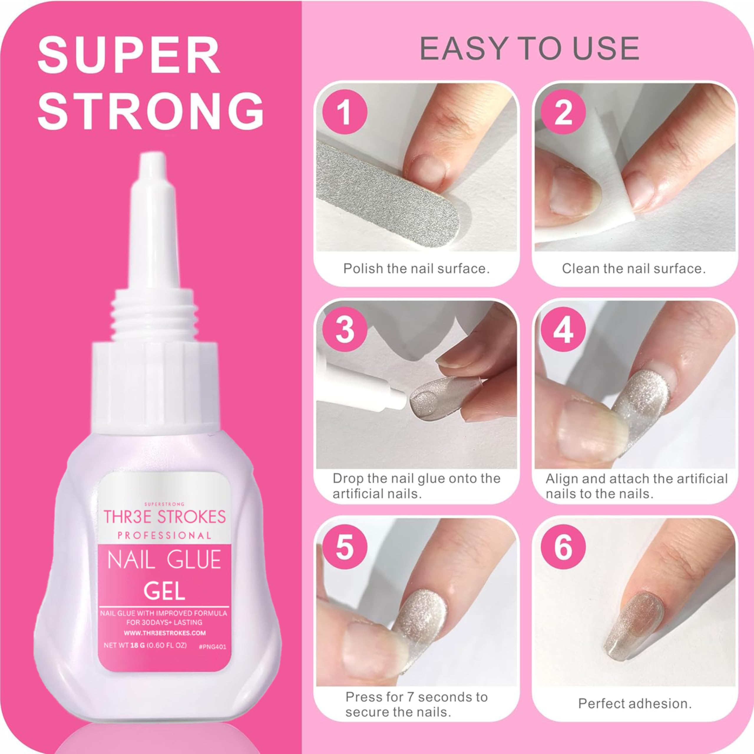 New Upgrade Super Strong Nail Glue Gel and Quickly Nail Glue Remover Kit Press on Nail,G1 Long-lasting 30+ Days Without UV Light,R1 Dropper-type Easily Remove Nail, Salon Professional Bundle (COMBO) 3