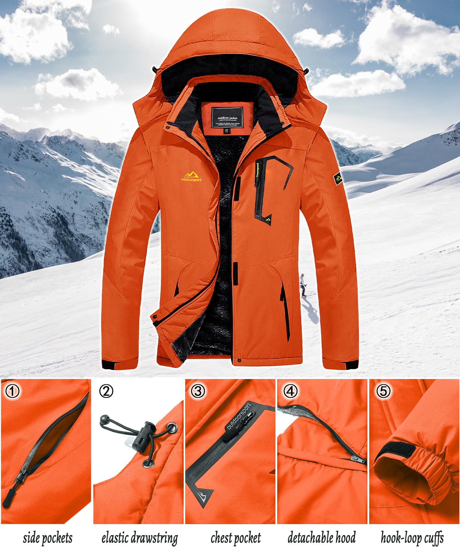 TACVASEN Donna Giacca di Transizione Calda Jacket Invernale Foderata Trekking Sci con Cerniera Impermeabile