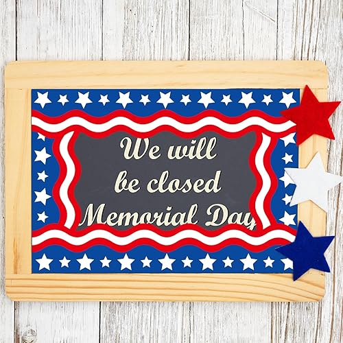 Miniatura 7 de Whaline Rollo de borde patriótico de 131.2 pies para tablón de anuncios, color rojo, azul y blanco, rayas troqueladas, para decoración de oficina y