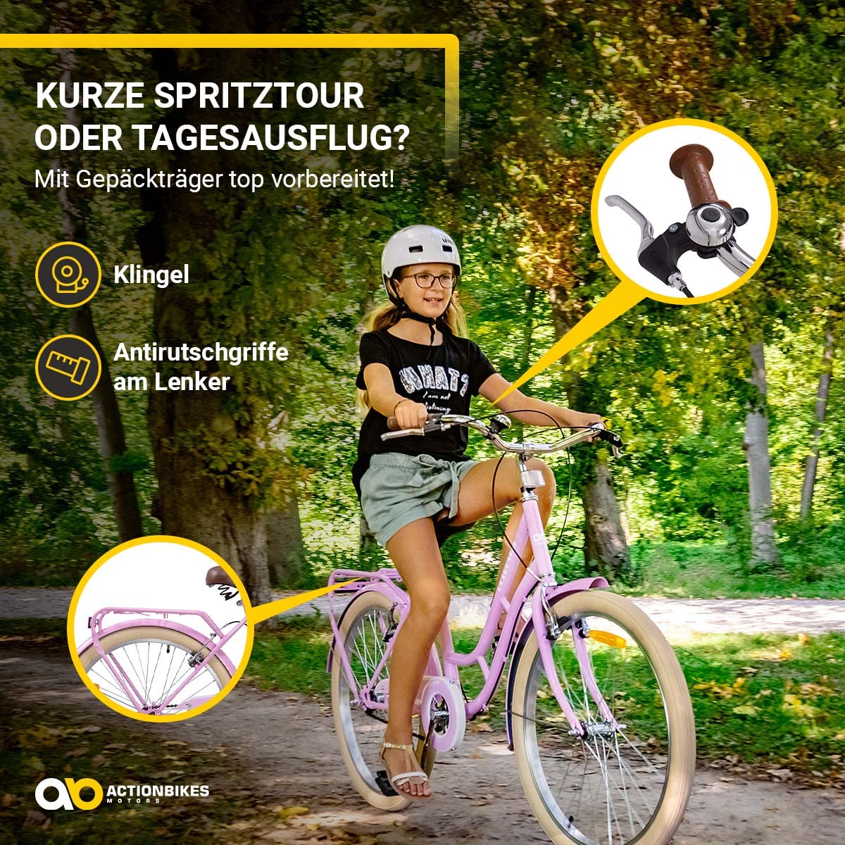 Actionbikes Kinderfahrrad Retrostar | 20 24 Zoll - V-Brake Bremsen - Fahrrad für Kinder von 6-12 Jahren - Schutzblech v. / h - Kinder Fahrrad für Mädchen & Jungen - Fahrräder - Bicycle - Kinderrad