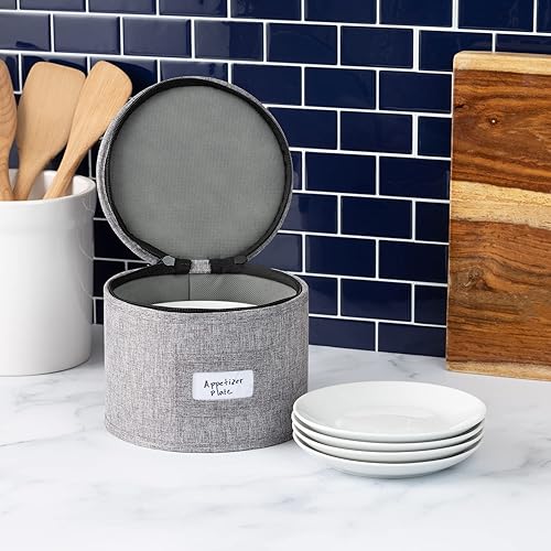 Miniatura 6 de Contenedor de almacenamiento de porcelana para platillo, cuencos y platos de aperitivos, 7 pulgadas de ancho x 5.5 pulgadas de alto, incluye 12