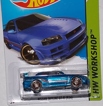 激レア未開封Hot Wheels STH R34 と R32 セット 2014 Hot Wheels Nissan Skyline GT-R (R34) Blue 230/250 HW