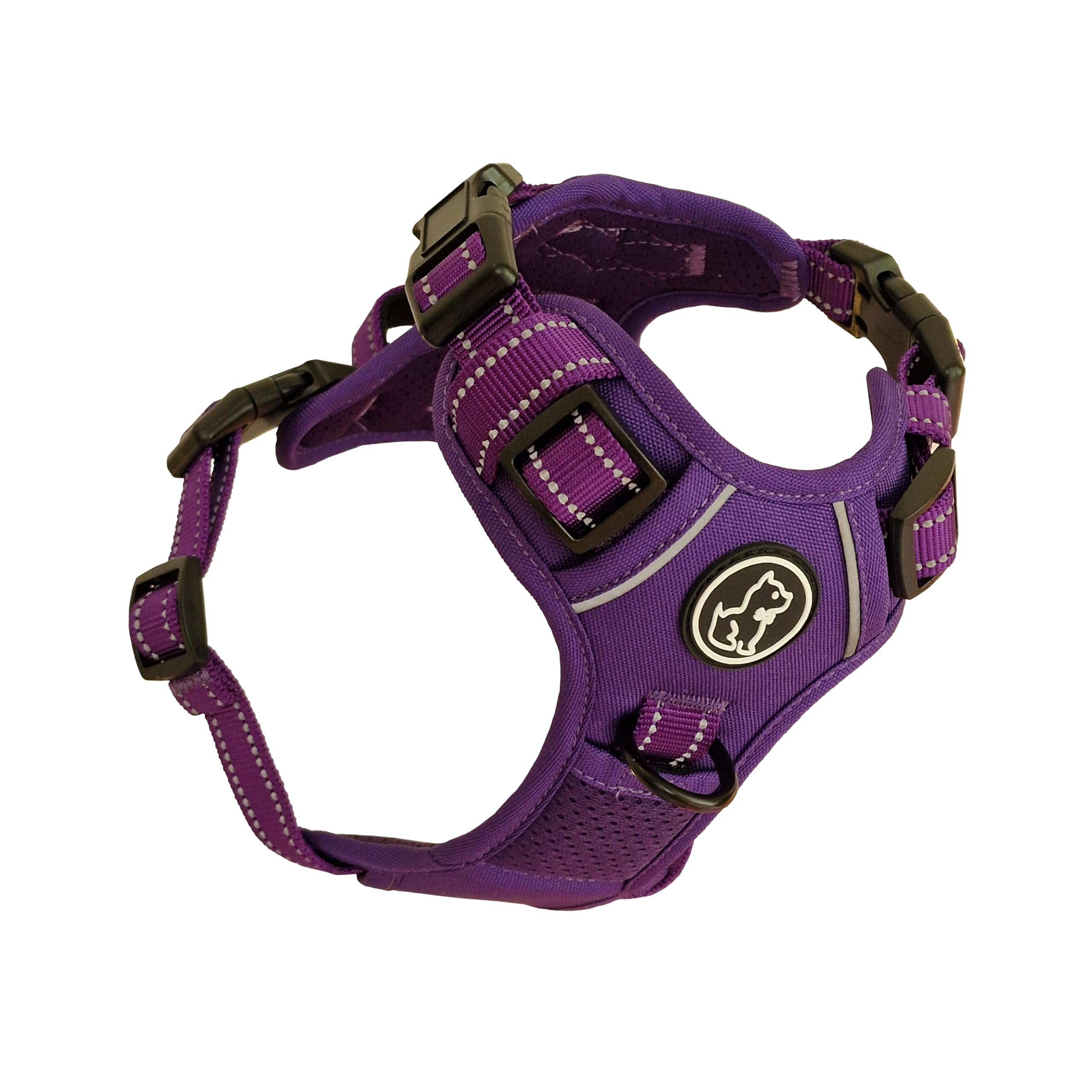 Barkridges® TruFit Comfort Dog Harness Adjustable Easy to Wear | No Pull Training | Chafing-Free | Safety Reflective | Comfortable Small Medium Large (Purple, XL - Regular Fit)