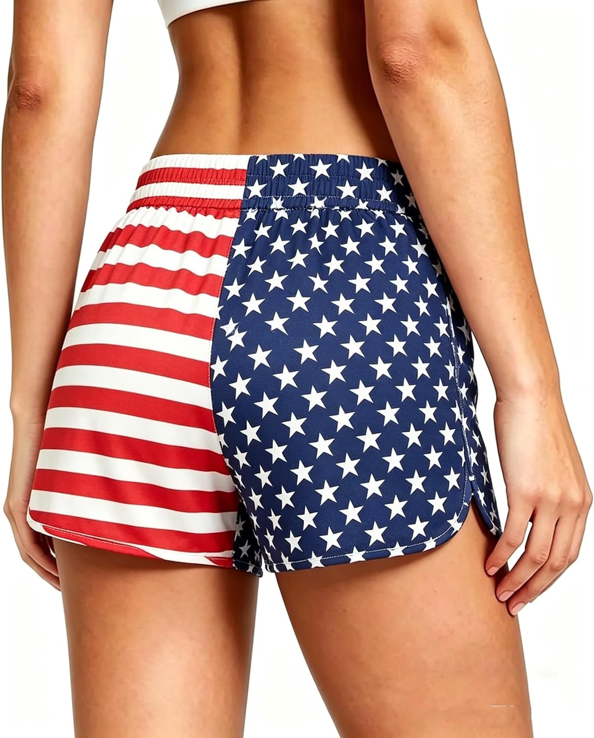 Roshop 4th of July Juneteeth Women‘s Summer Africa Flag Stars Stripes Printed Swim Board Shorts