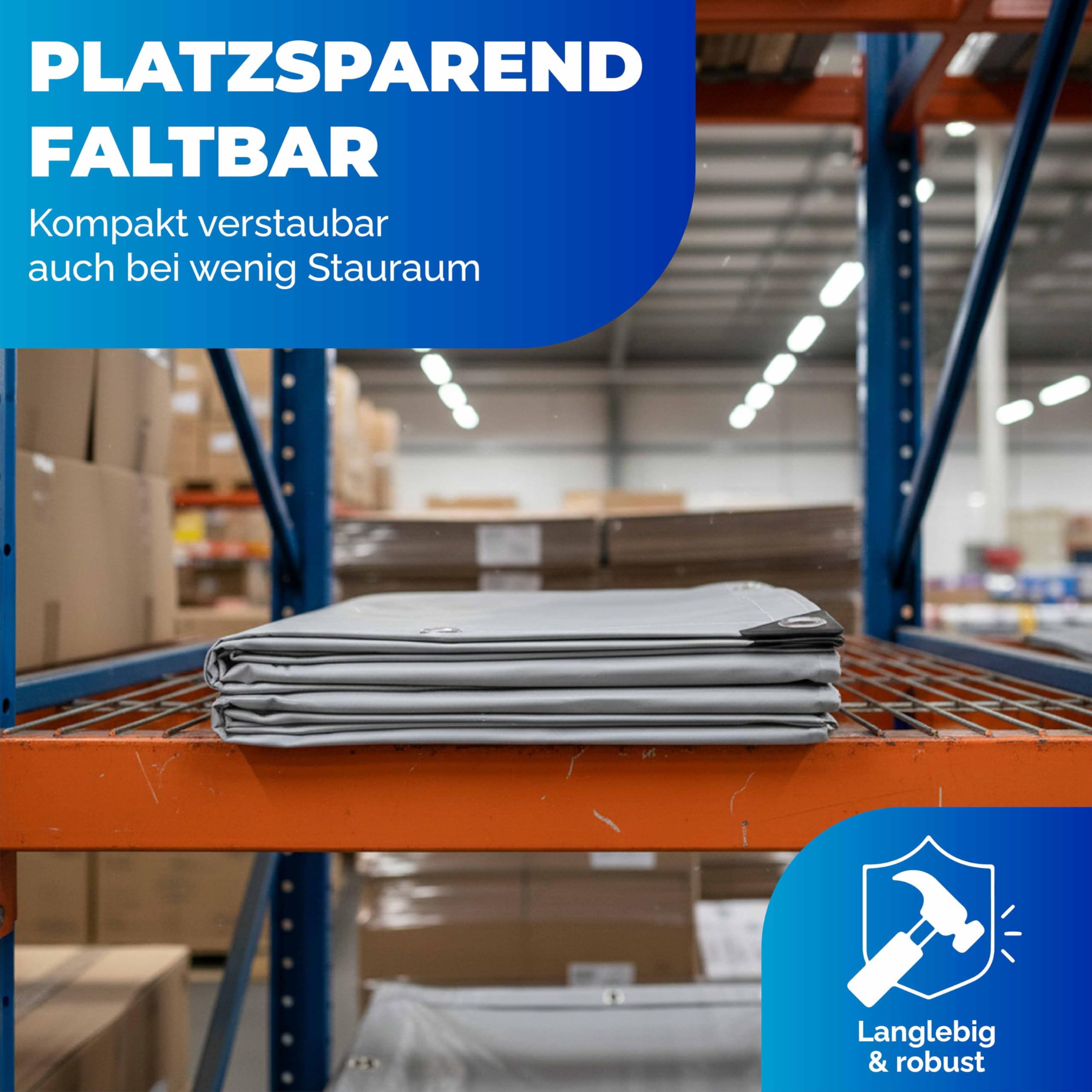 Industrieplane PVC Abdeckplane Grau LKW Plane 550 g/m² wasserdicht Schutzplane mit Messingösen alle 50 cm wetterfest robust langlebig 2,5 Meter x 3,5m
