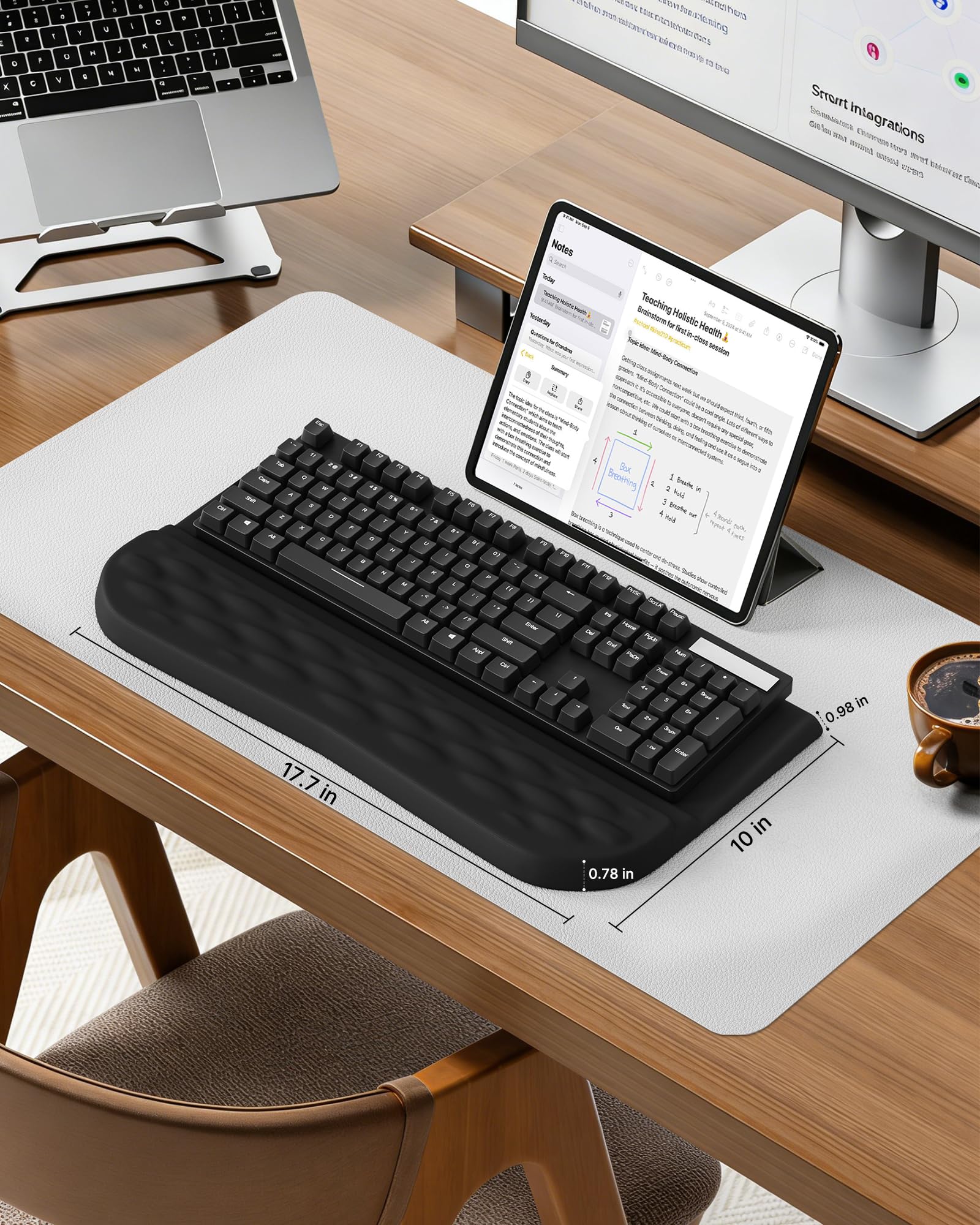 Laborio Podstawka pod nadgarstek do klawiatury, 2-kątowy ergonomiczny stojak na klawiaturę komputerową, uchwyt na klawiaturę z podparciem nadgarstka, podłokietnik do biura, domu, biurka