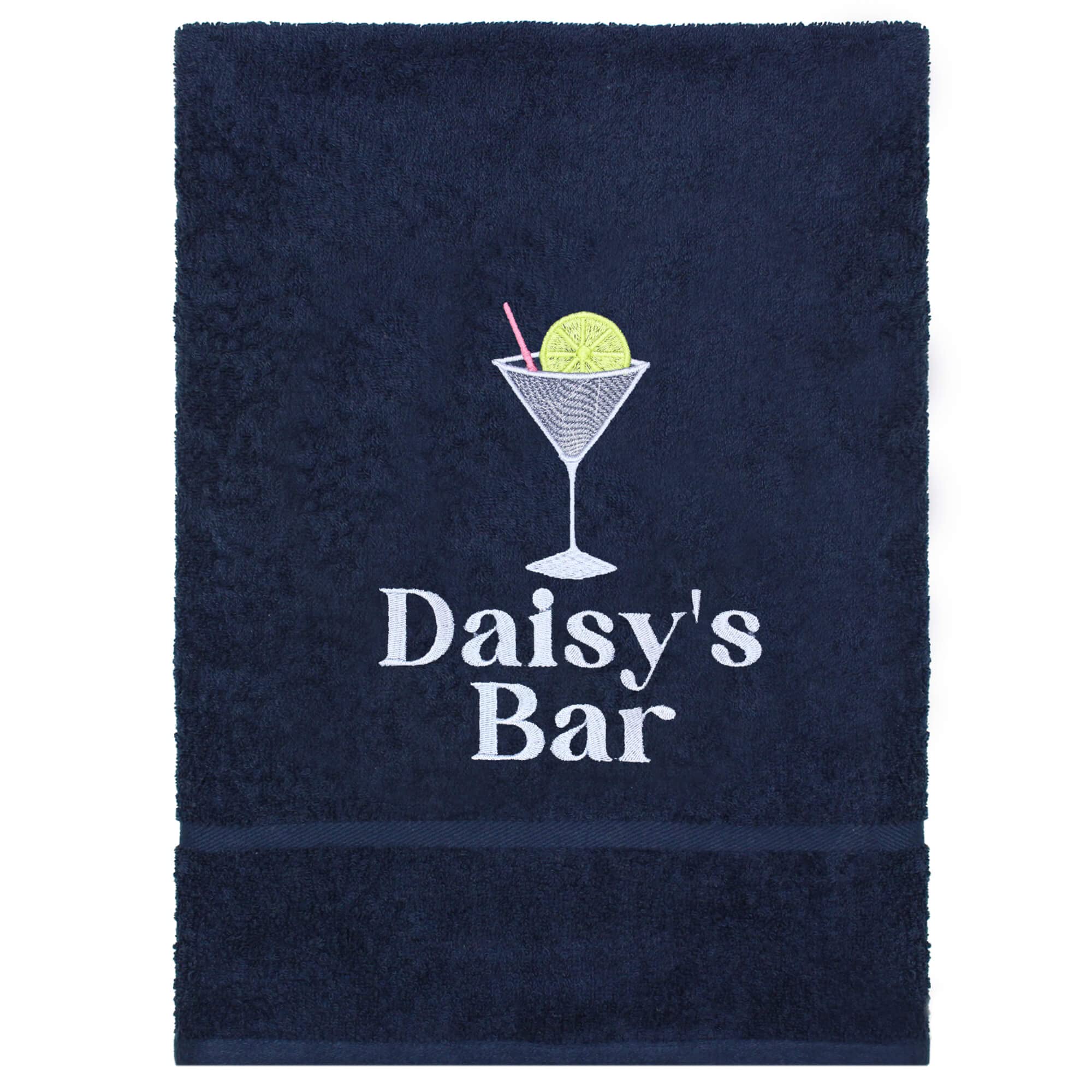 TeddyT's Personalised Cocktail Bar Navy Hand Towel