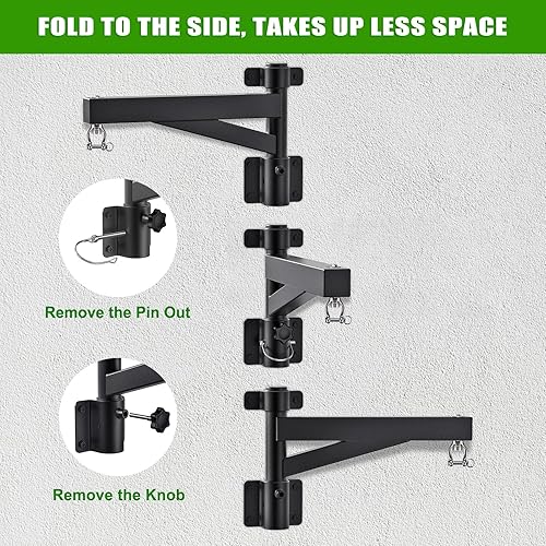 Miniatura 4 de Kipika Colgador de pared para bolsa pesada, soporte giratorio para bolsa de boxeo resistente para gimnasio en casa, longitud ajustable para bolsa de