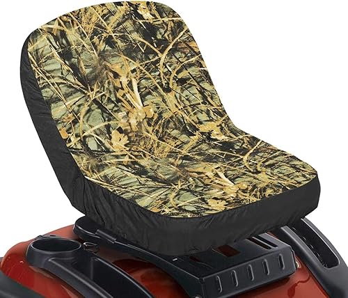 Tomeusey Funda de asiento para cortacésped con estampado de ramas de árbol, decoración de otoño, accesorios de tractor, protector de asiento para