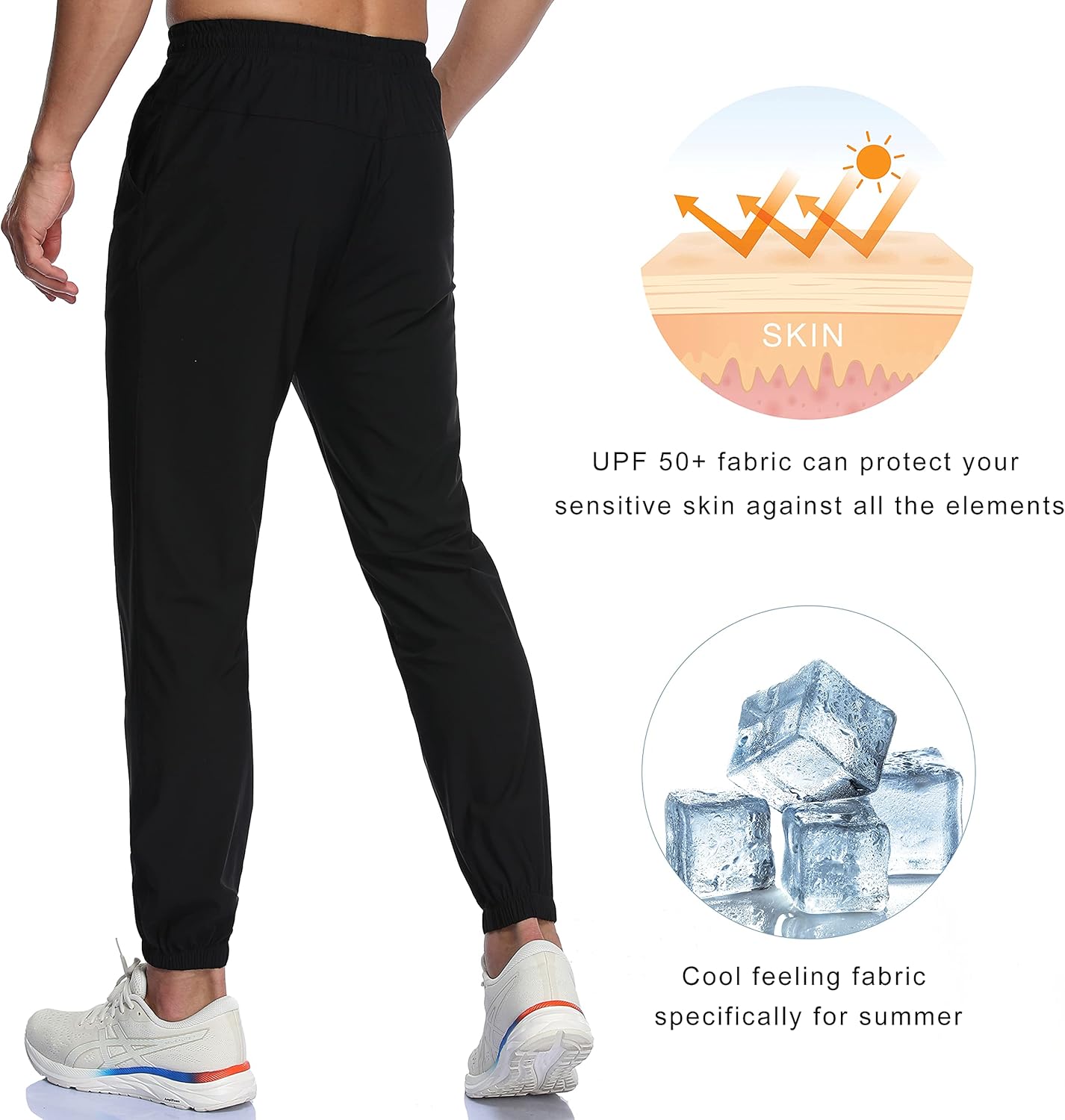 ZUTY Men's 7/8 Lightweight Joggers Running Jogging Pants Slim Fit Quick Dry Athletic Workout Track Pants Zipper Pockets : Clothing, Shoes & Jewelry
