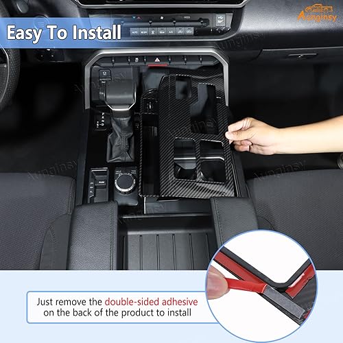 Vista 198 de Aunginsy Cubierta de panel de palanca de cambios de control central, compatible con Toyota Tundra/Sequoia 2022-2024, consola de palanca de cambios