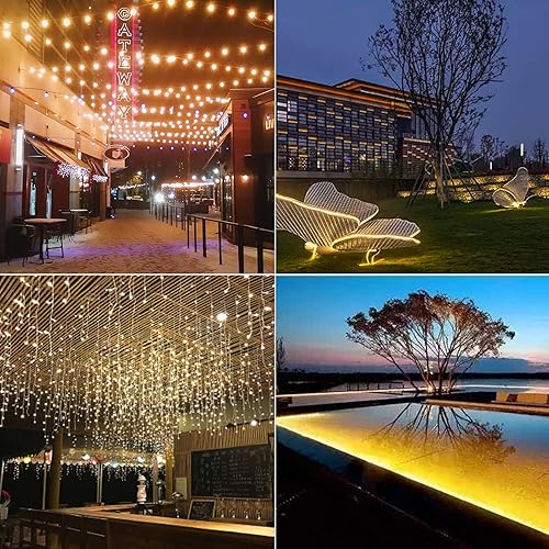 Miniatura 8 de ZCFINE Tira de luces solares con control remoto, 400 LED22 pies, con 8 modos de iluminación, encendidoapagado automático, tira de luz impermeable