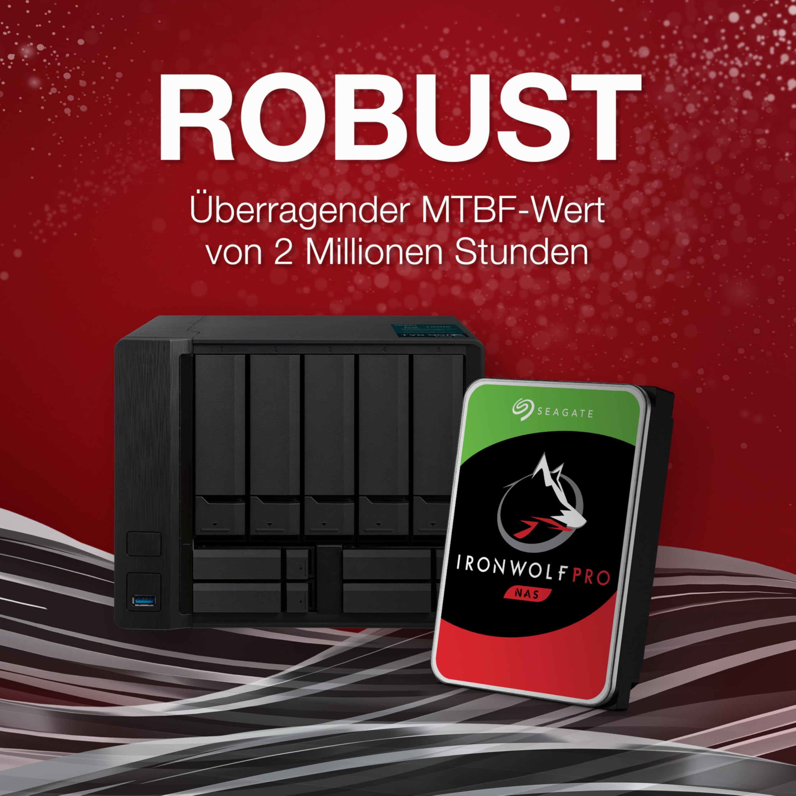 Seagate IronWolf 6 TB interne Festplatte NAS HDD, 3.5", 5400 U/Min, 256 MB Cache, SATA 6 Gb/s, silber, Data Rescue Services (ST6000VN006)