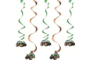 Tractor Time Hanging Decorations: Birthday Party Decor for Farm-Themed Celebrations