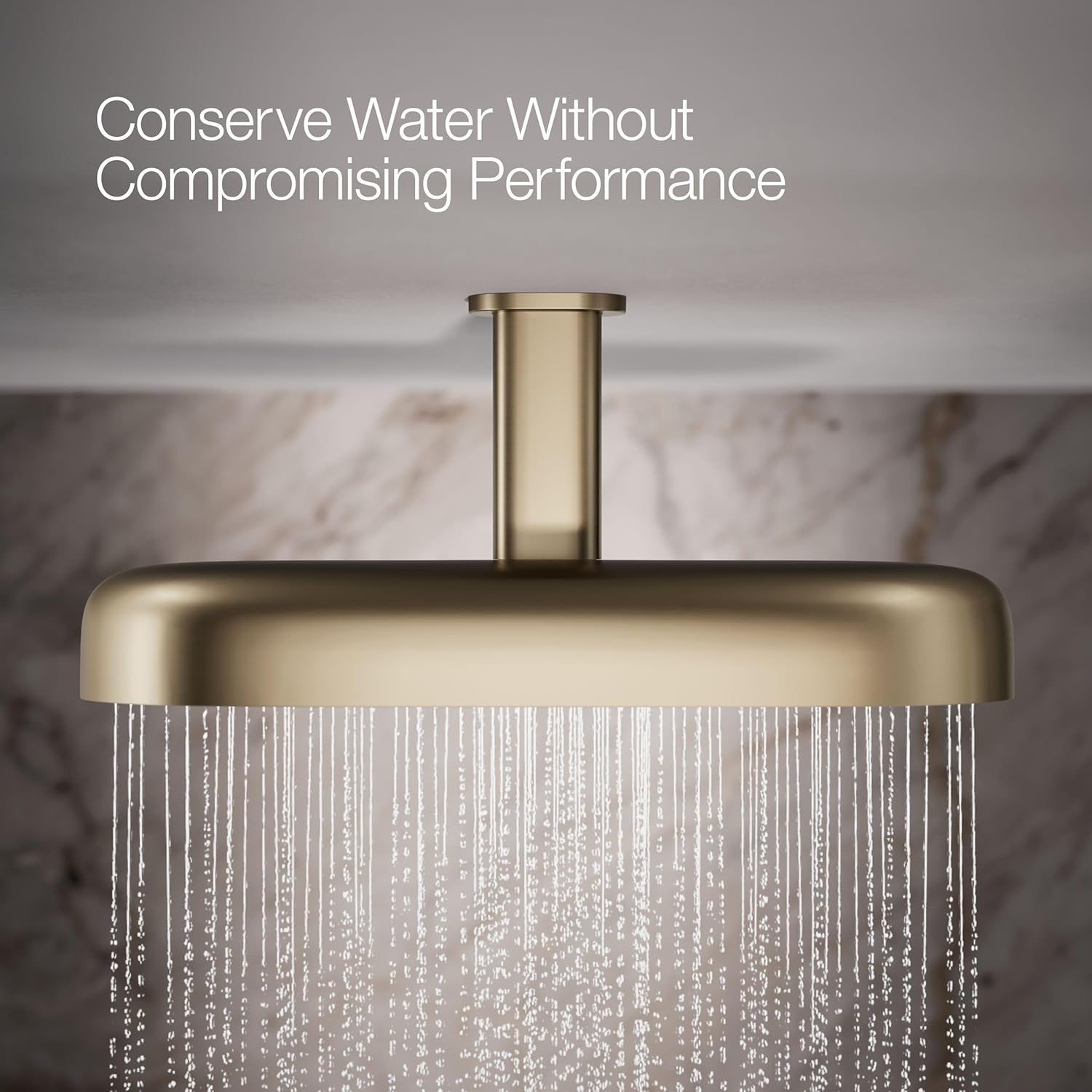 Kohler 26297-BV Statement® Oblong 18" two-function rainhead, 2.5 gpm, Vibrant Brushed Bronze