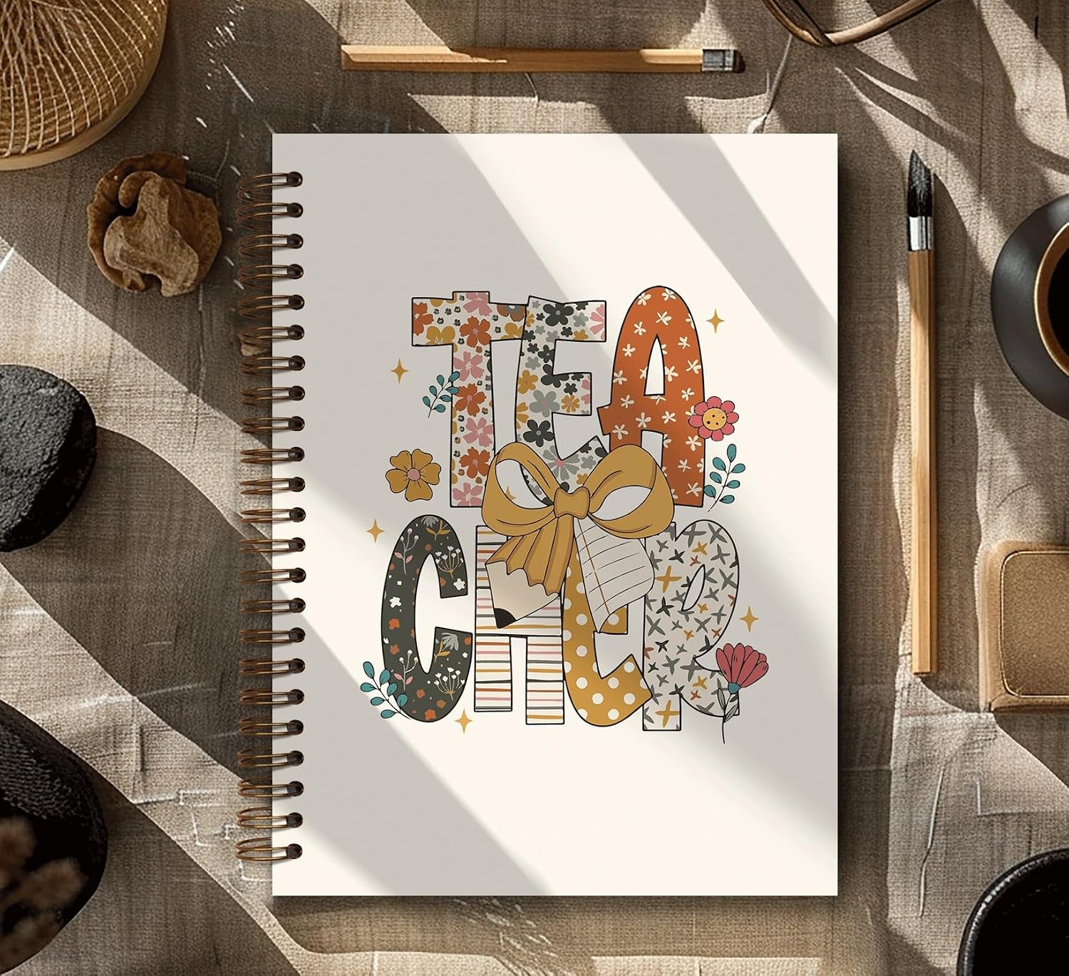 Dejfel Teacher Pencil Bow Notebook Journal,Thoughtful Gift for Teachers image 4