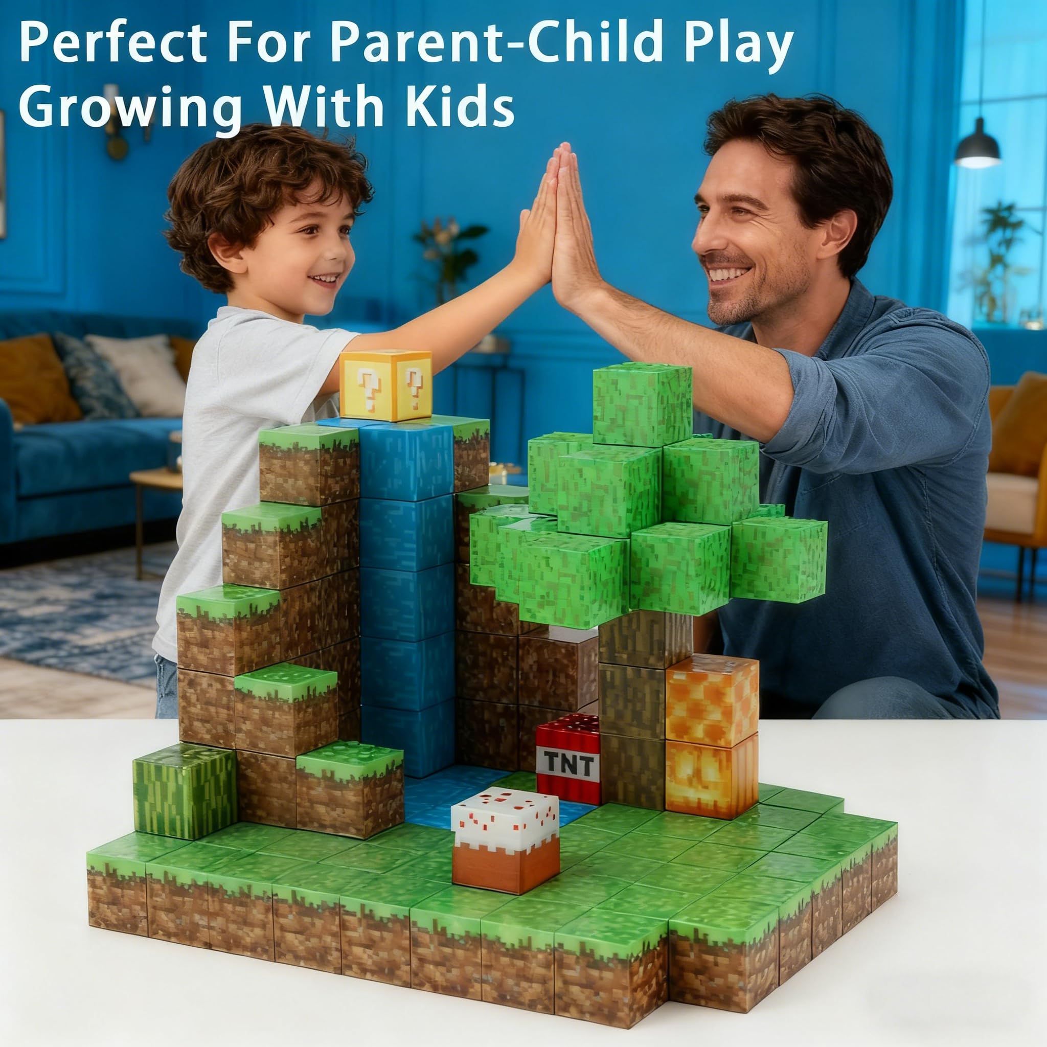 MEESHEEP 128PCS Magnetic Blocks - Waterfall, Build Exact Models Shown in Pictures, Waterfall 128pcs, Medium - Image 3