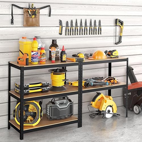 Miniatura 8 de ERGOMASTER Estantes de almacenamiento de garaje de 5 niveles, estantería de garaje de 2920 libras, estantería resistente, ajustable, sin tornillos,