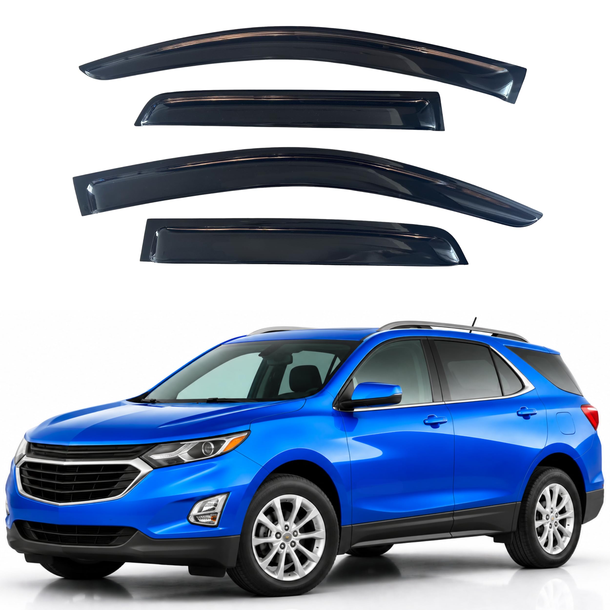 IG Window Visors Fit for 2018-2024 Chevrolet/Chevy Equinox, Out-Channel Rain Guards Vent Wind Deflectors 4PC, Car Accessories for 18-24 Equinox