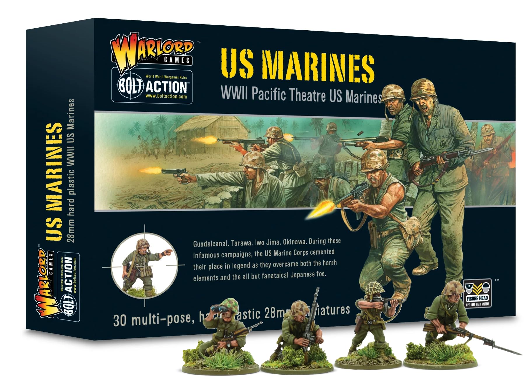 Figurines King & Country D-Day : 2 Marines Au Combat - Réfs DD02 Et 020 (état BV5)