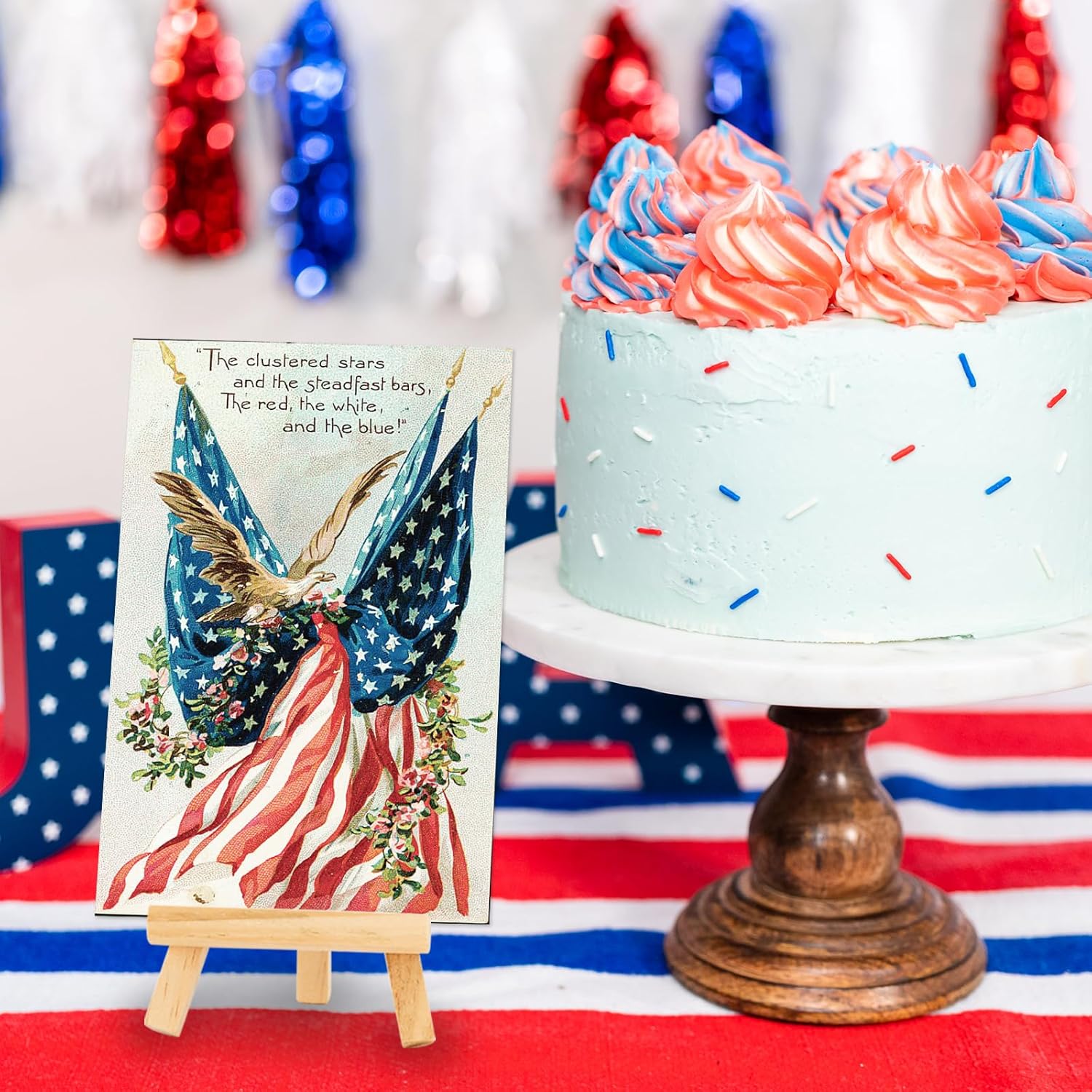 Whaline 40Pcs Patriotic Greeting Cards 10 Designs Vintage 4th of July Note Card with Stickers Envelopes for 250th Anniversary Independence Day Party Favors Classroom Home Office Supplies