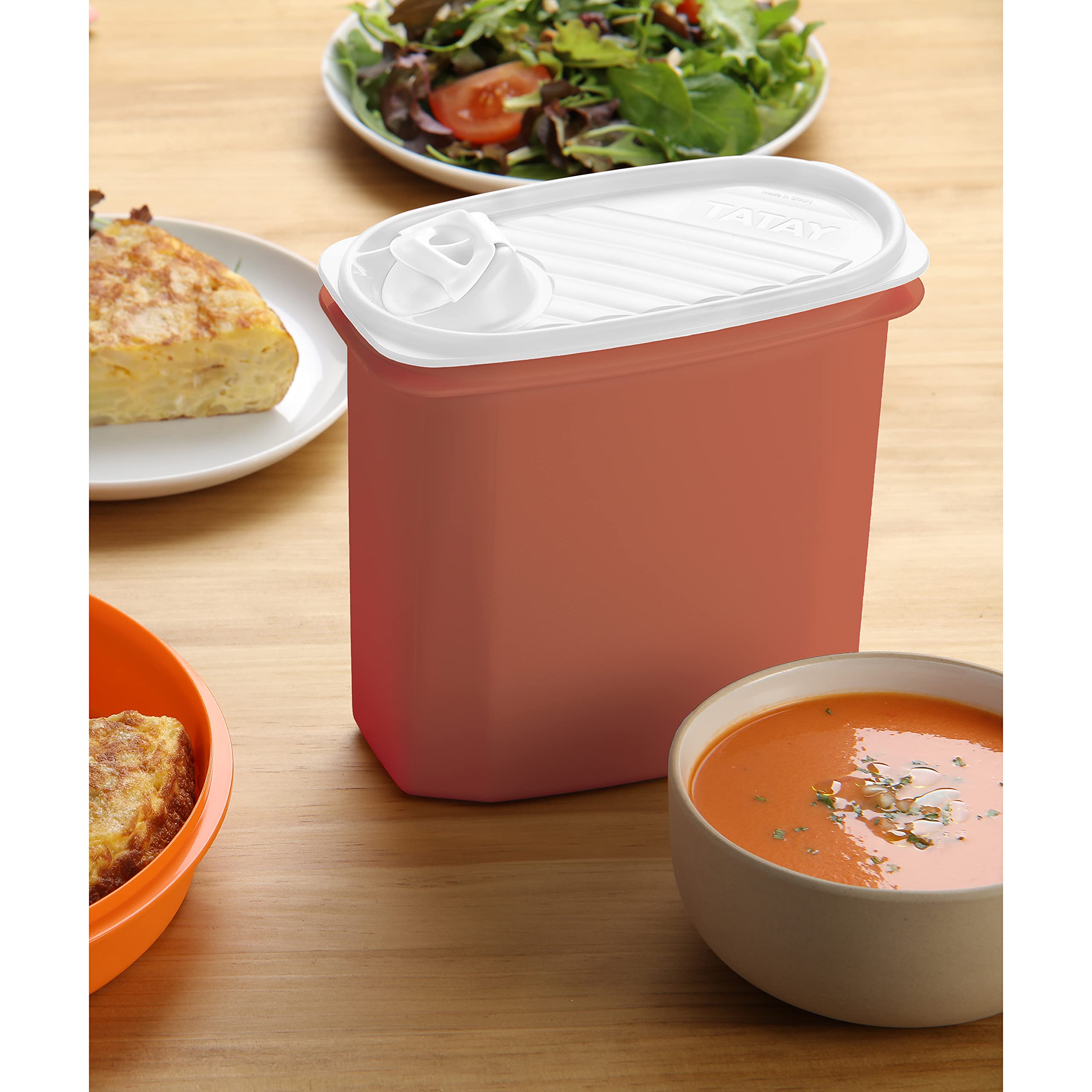 TATAY BoÎte à Soupe, Capacité 2L, sans BPA, Passe au Lave-vaisselle et au Micro-ondes, Bleu, 1 unité. Dimensions 18,4 x 9,7 x 19 cm TATAY BoÎte à Soupe, Capacité 2L, sans BPA, Passe au Lave-vaisselle et au Micro-ondes, Bleu, 1 unité. Dimensions 18,4 x 9,7 x 19 cm