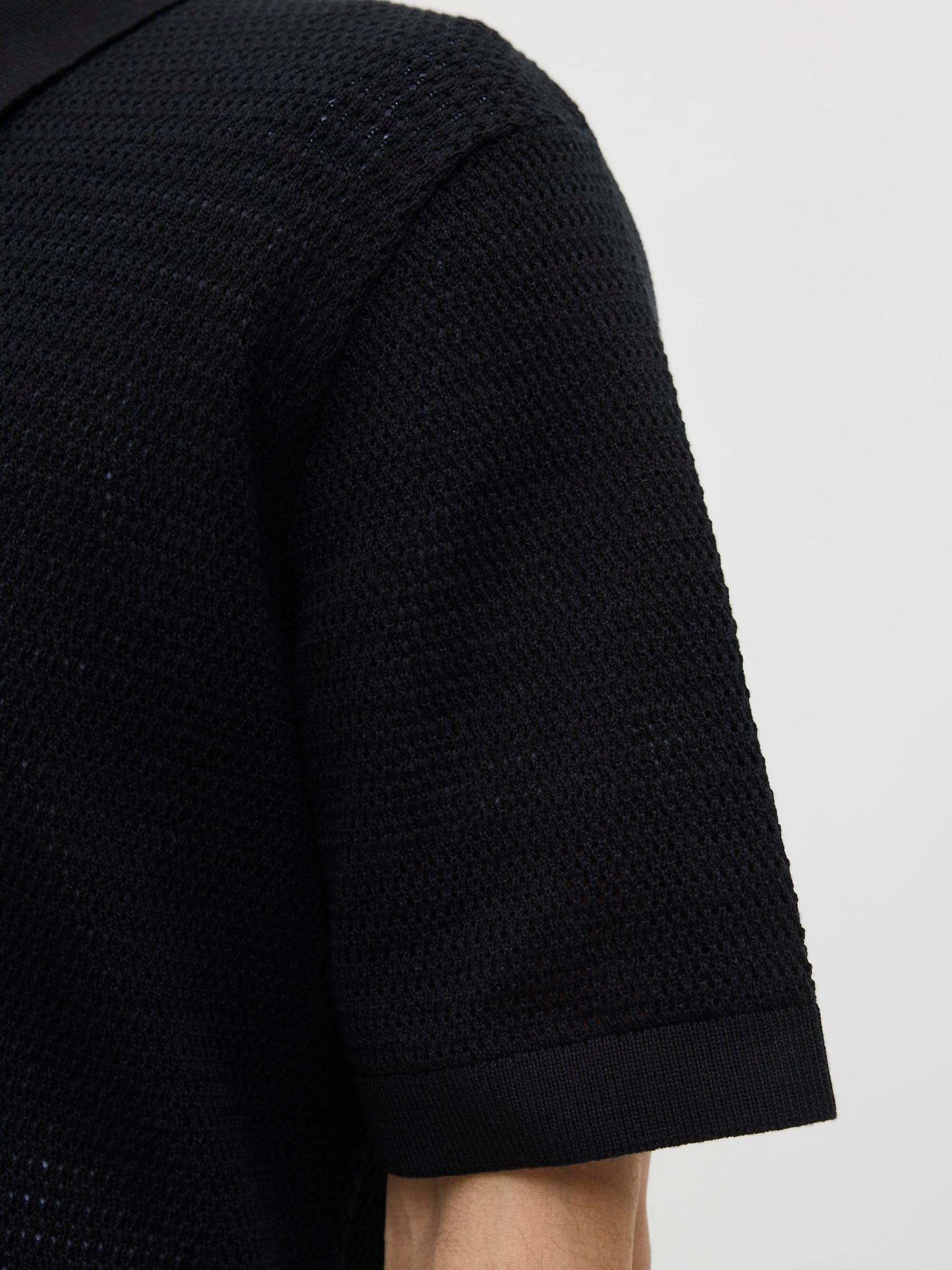 JACK & JONES Jprblajones Knit Polo Ss męska koszulka polo, czarny, M