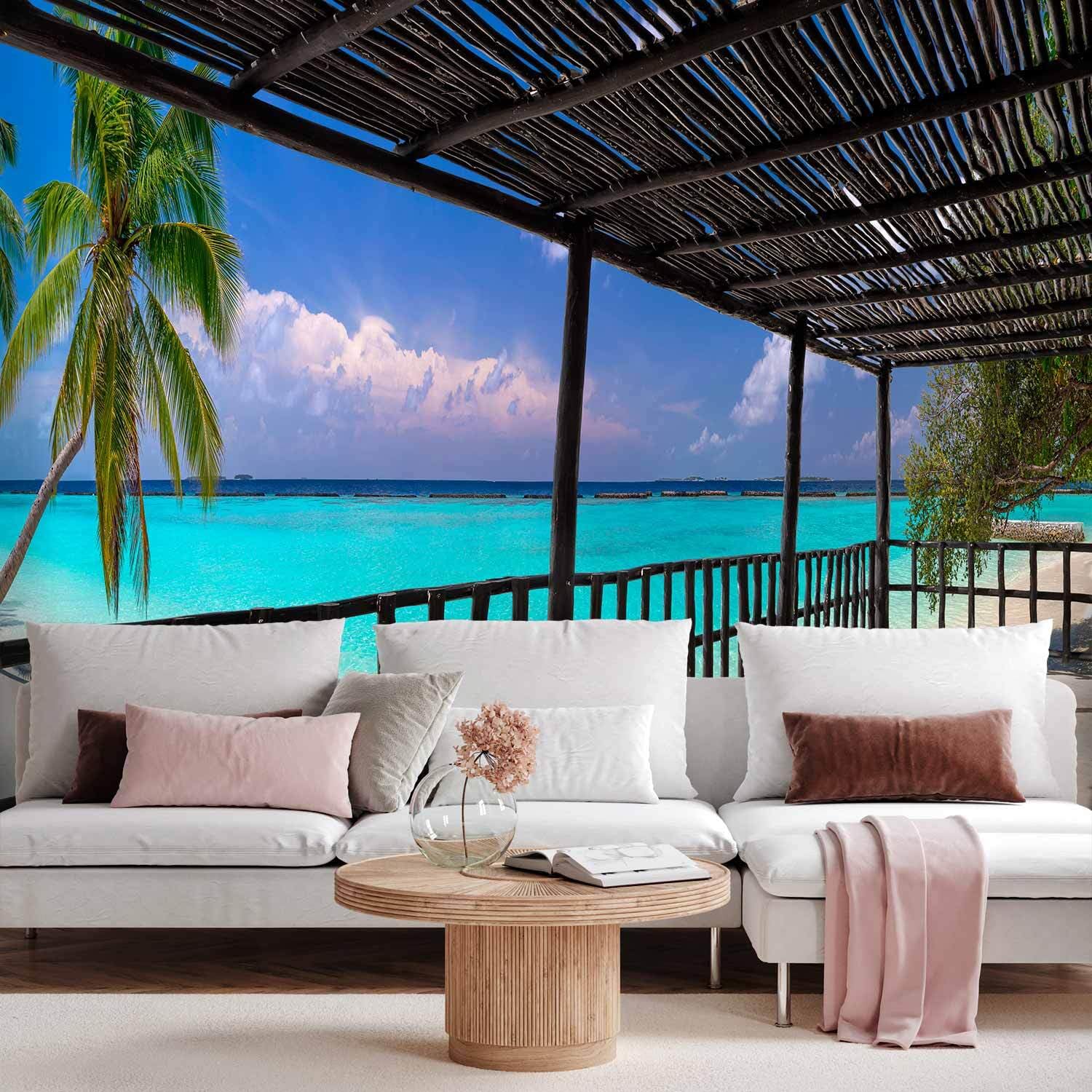 decomonkey Fotomural autoadhesivo Mar paisaje Playa Tropical 245x175 cm