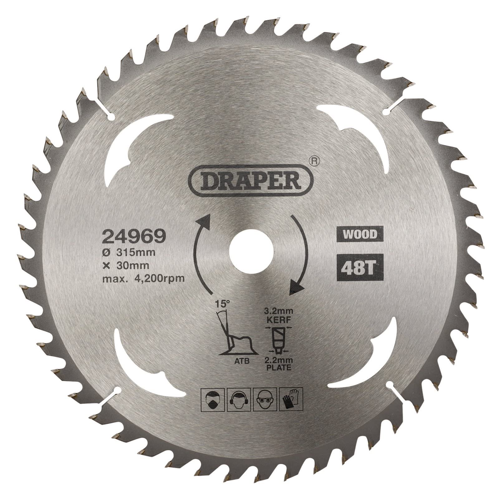 Draper Tct Circular Saw Blade For Wood, 315 X 30Mm, 48T