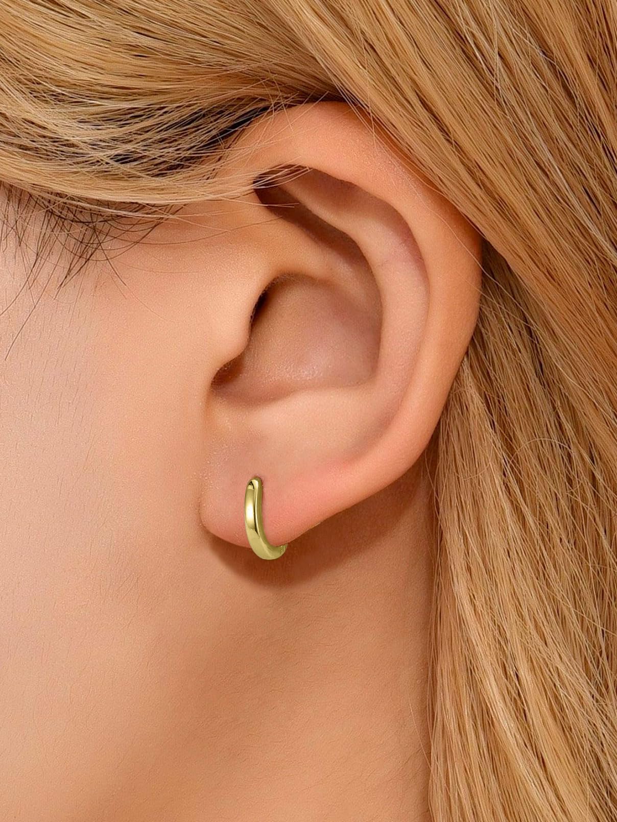 FaithHeart Argento 925 Orecchini Donna 6/8/10/12 MM Regalo Ragazze Orecchini a Cerchio Delicato Orecchini Cerchio Piccoli Antiallergico di Alta qualità