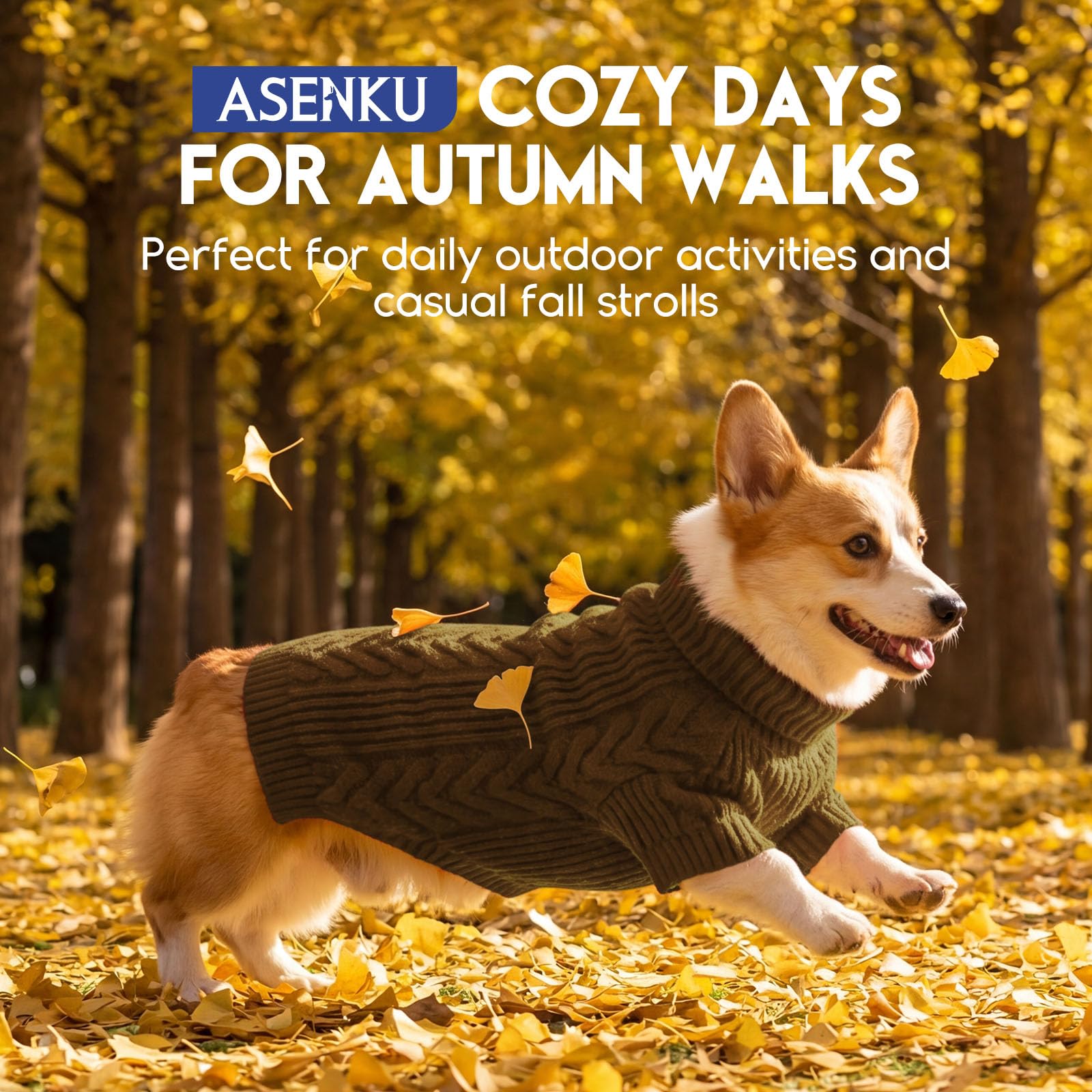 ASENKU Pull pour Chien Extra Large - Chandails pour Chiens de très Grande Taille - Sweat-Shirt à col roulé pour Animaux de Compagnie - Pull d'hiver pour Doberman et Dogue Allemand (café, 4XL)