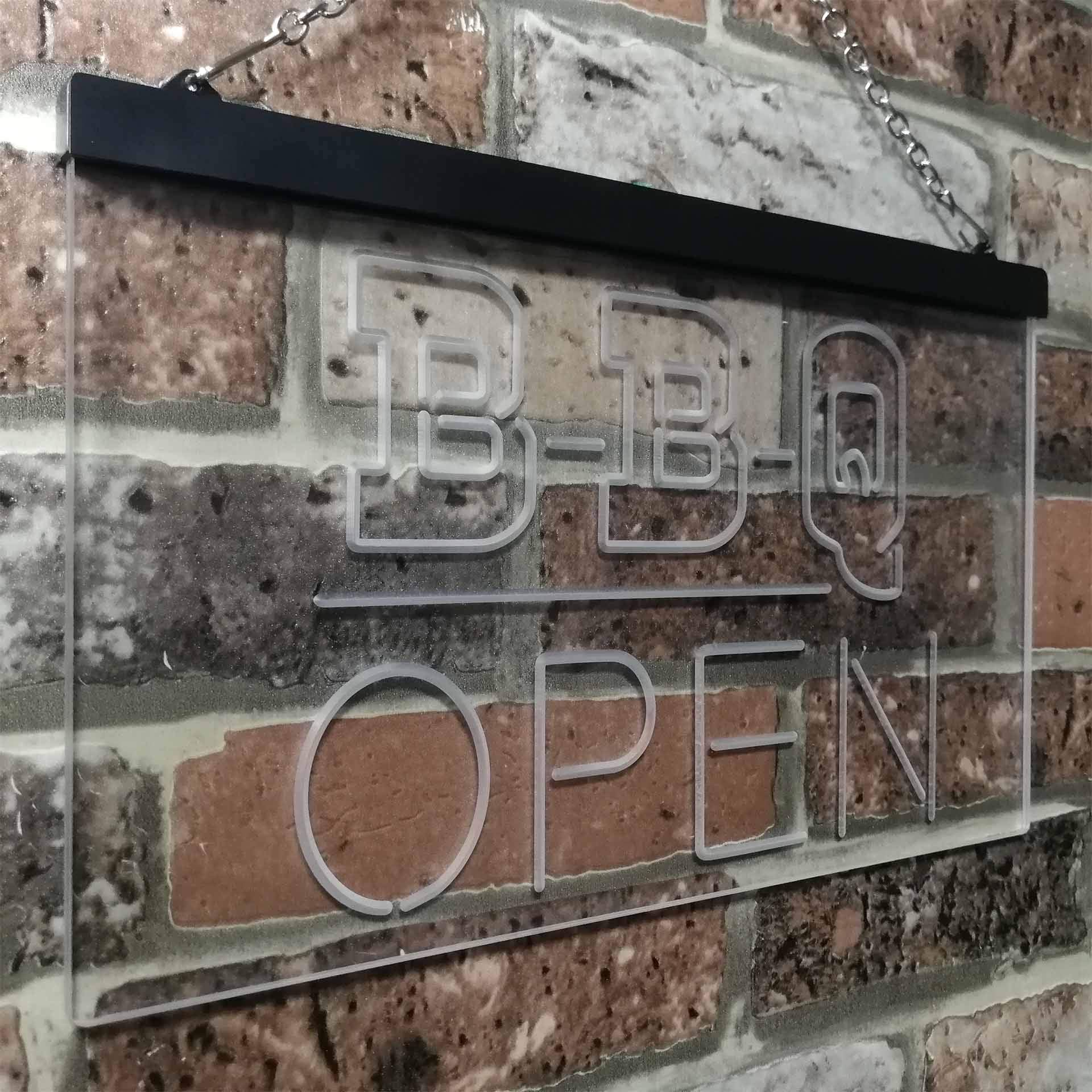 ADVPRO BBQ Open Display Dual Color LED Enseigne Lumineuse Neon Sign Vert et Rouge 400 x 300mm st6s43-i3290-gr