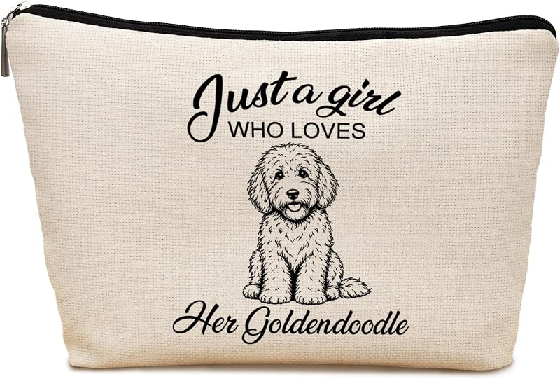 Necessaire de maquiagem LRyeisahh com estampa goldendoodle e zíper