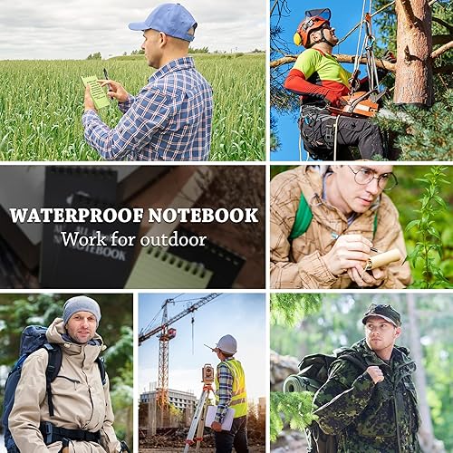Miniatura 7 de Chinco 20 blocs de notas para todo tipo de clima, 3 x 5 pulgadas, bolsillo impermeable, bloc de notas táctico en espiral, cubierta resistente a la