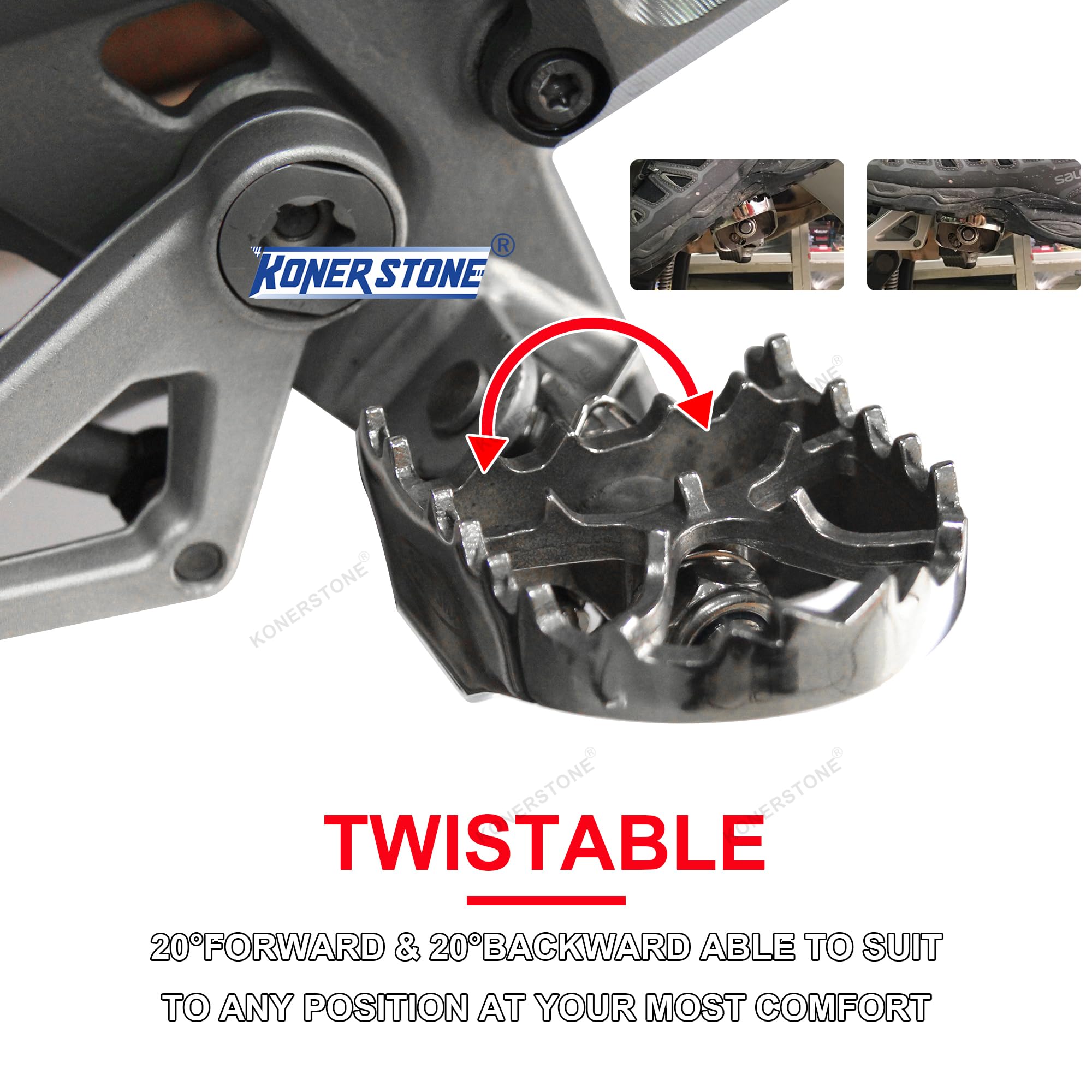 Fußstütze Pedal vordere Fußrasten Fahrer für B.M.W R1200GS 2013-2018 GSA ADV Adeventure / R1250GS 2019-2020 GSA / F750GS F850GS 2017-2020 Motorradzubehör Silber 1 Paar