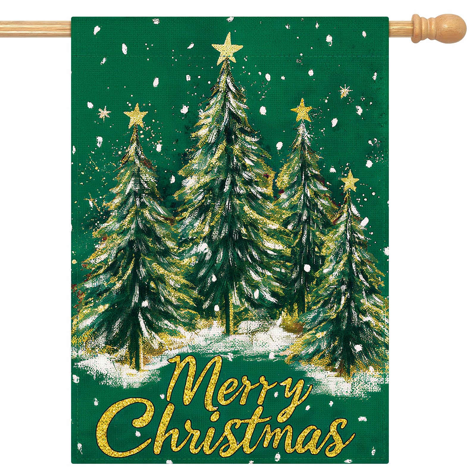 Drapeau de Noël saisonnier double face grand format en tissu robuste - 8